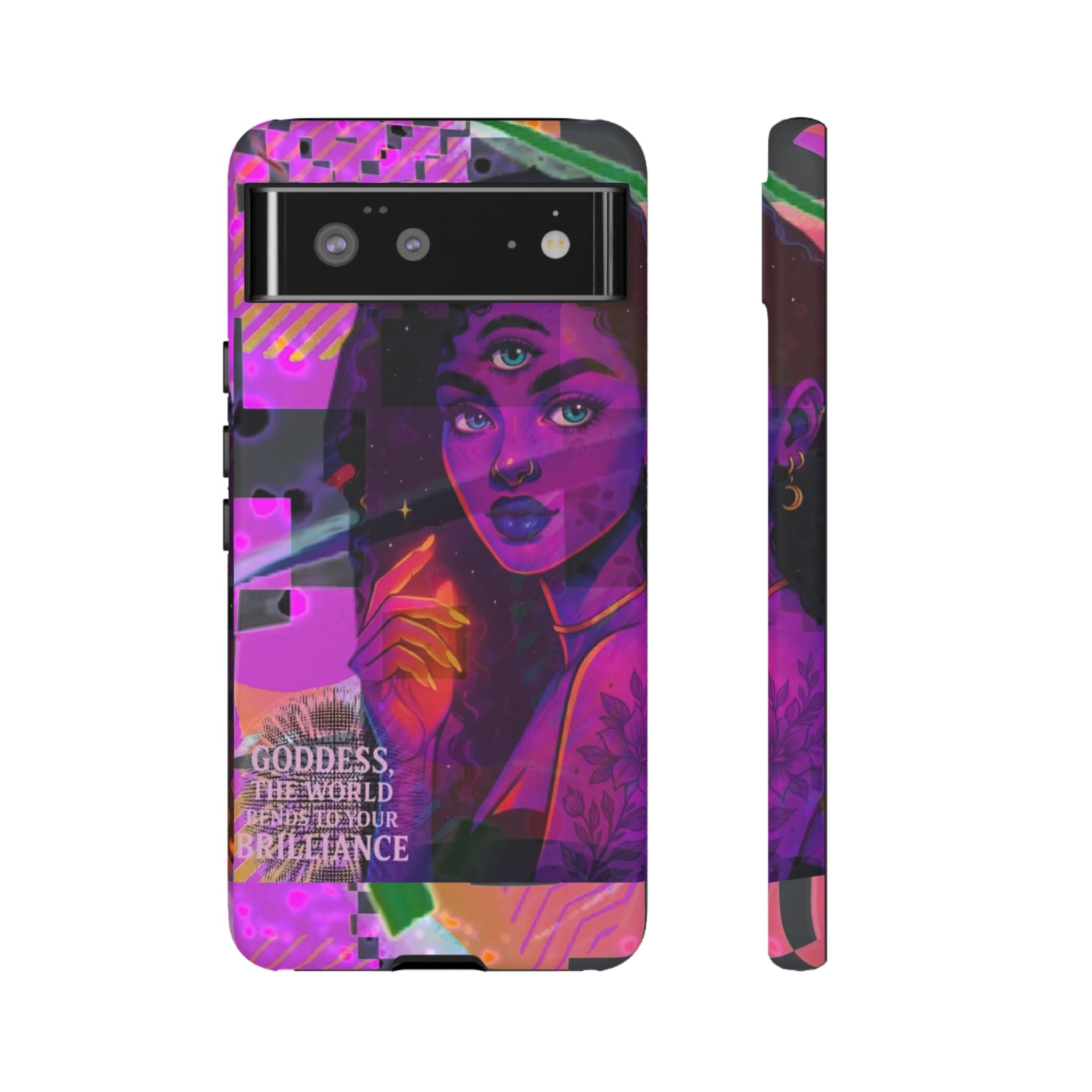 Third-Eye Goddess Phone Case — Neon Psychic Art iPhone Cover