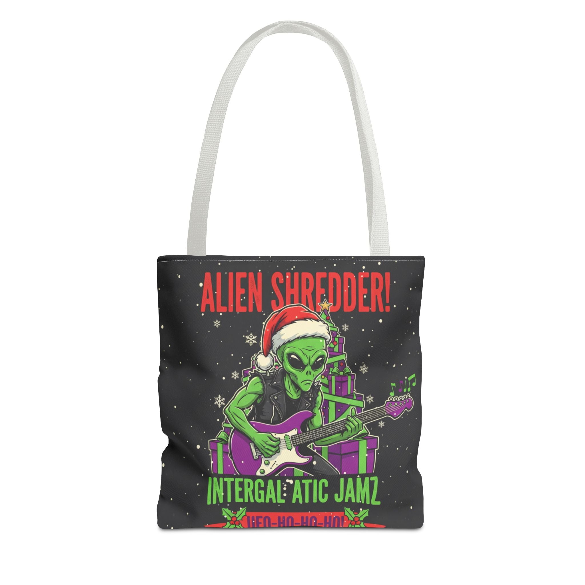 Alien Shredder Tote Bag — Intergalactic Jamz Christmas Guitar Gift