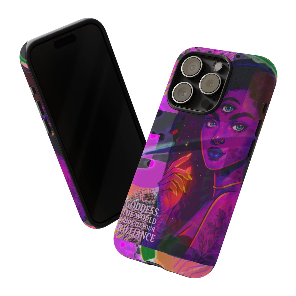 Third-Eye Goddess Phone Case — Neon Psychic Art iPhone Cover