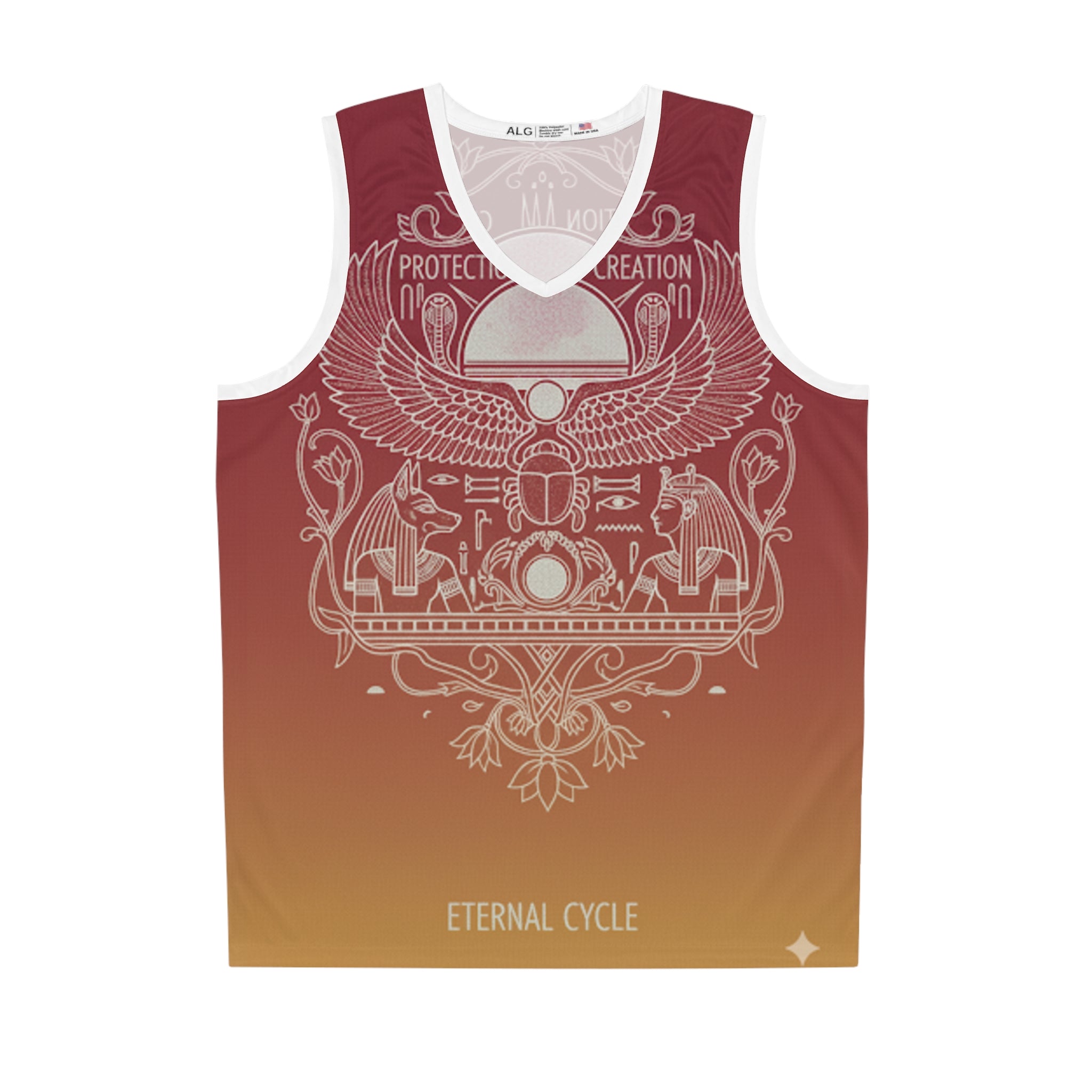 Eternal Cycle Egyptian Scarab Basketball Jersey Printify