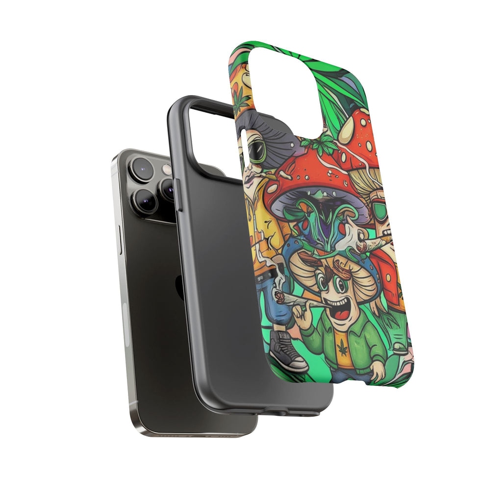 Vibrant Phone Case Featuring Funky Mushroom Art, Tough Cases, Trendy Accessories, Unique Gifts, Eclectic Style, Phone Protection Printify
