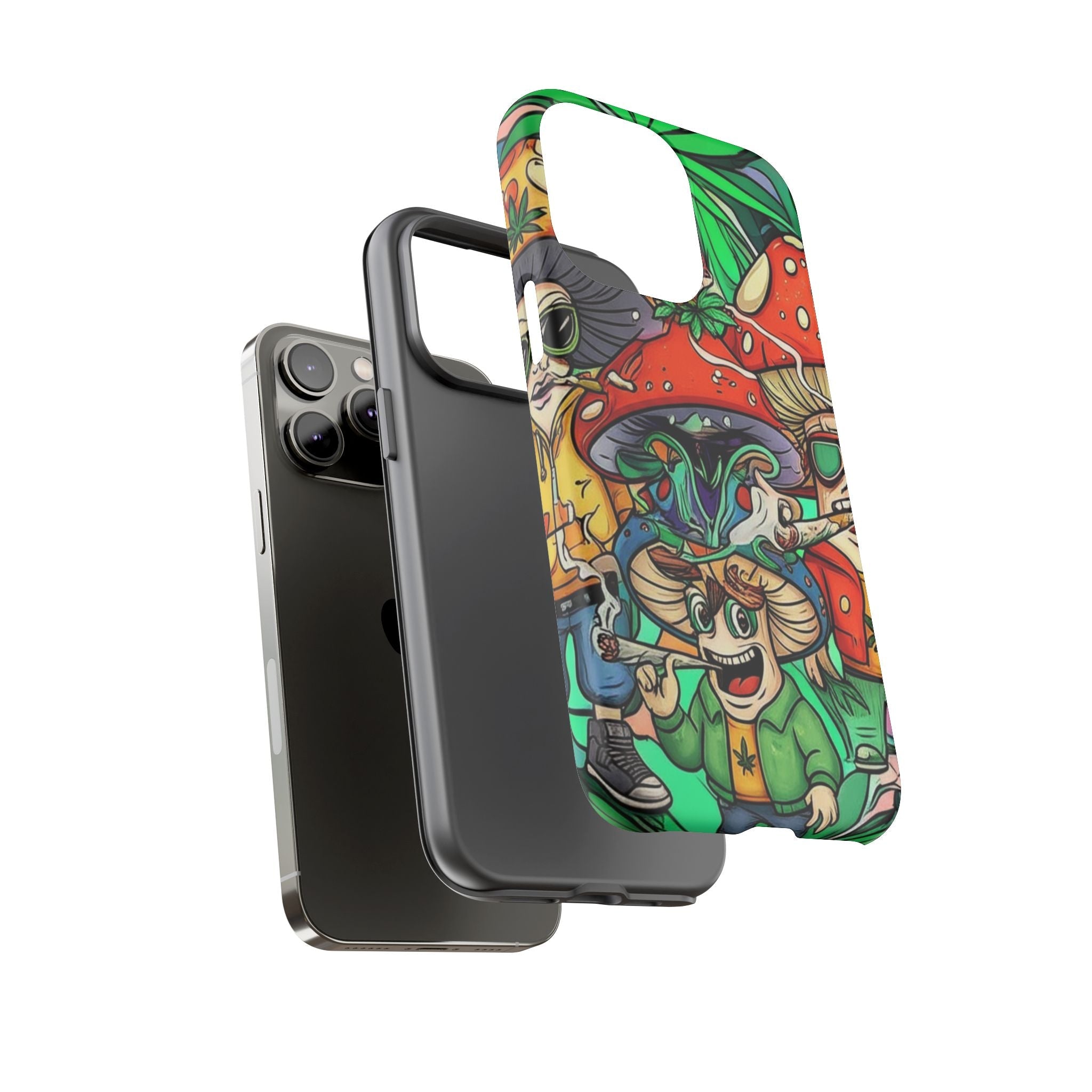 Vibrant Phone Case Featuring Funky Mushroom Art, Tough Cases, Trendy Accessories, Unique Gifts, Eclectic Style, Phone Protection Printify