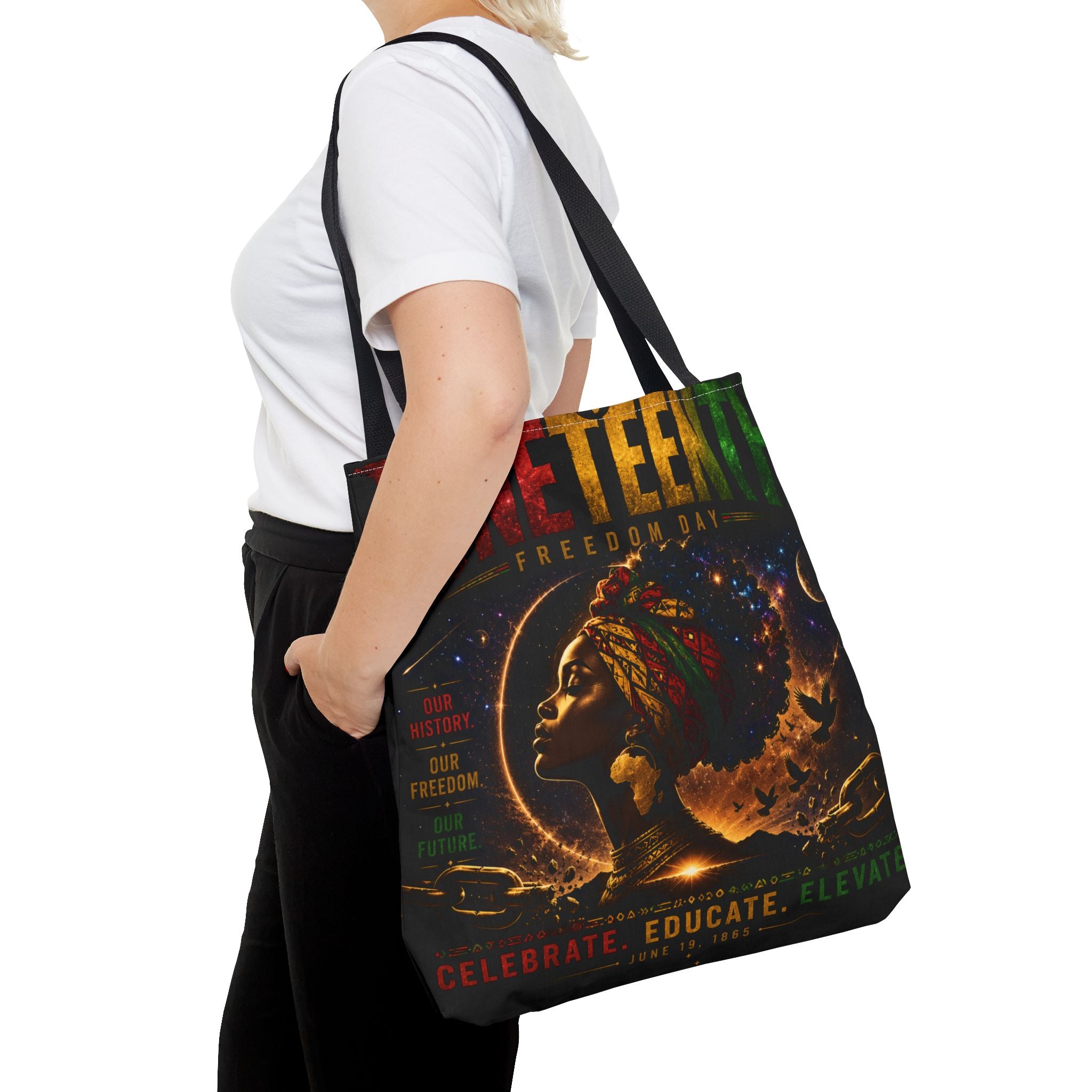 Juneteenth Freedom Day Tote Bag — Afrocentric Celebration Canvas Tote
