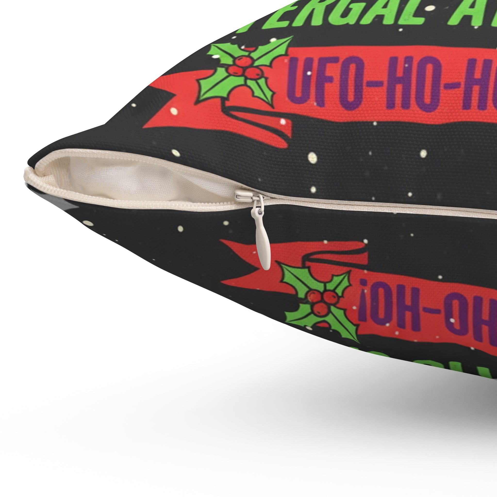 Alien Shredder Christmas Pillow — “Intergalactic Jamz” Guitarist Holiday Throw Pillow