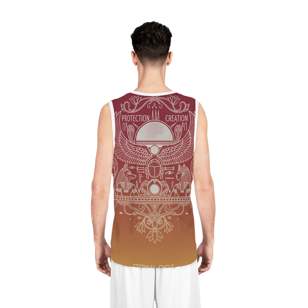 Eternal Cycle Egyptian Scarab Basketball Jersey Printify