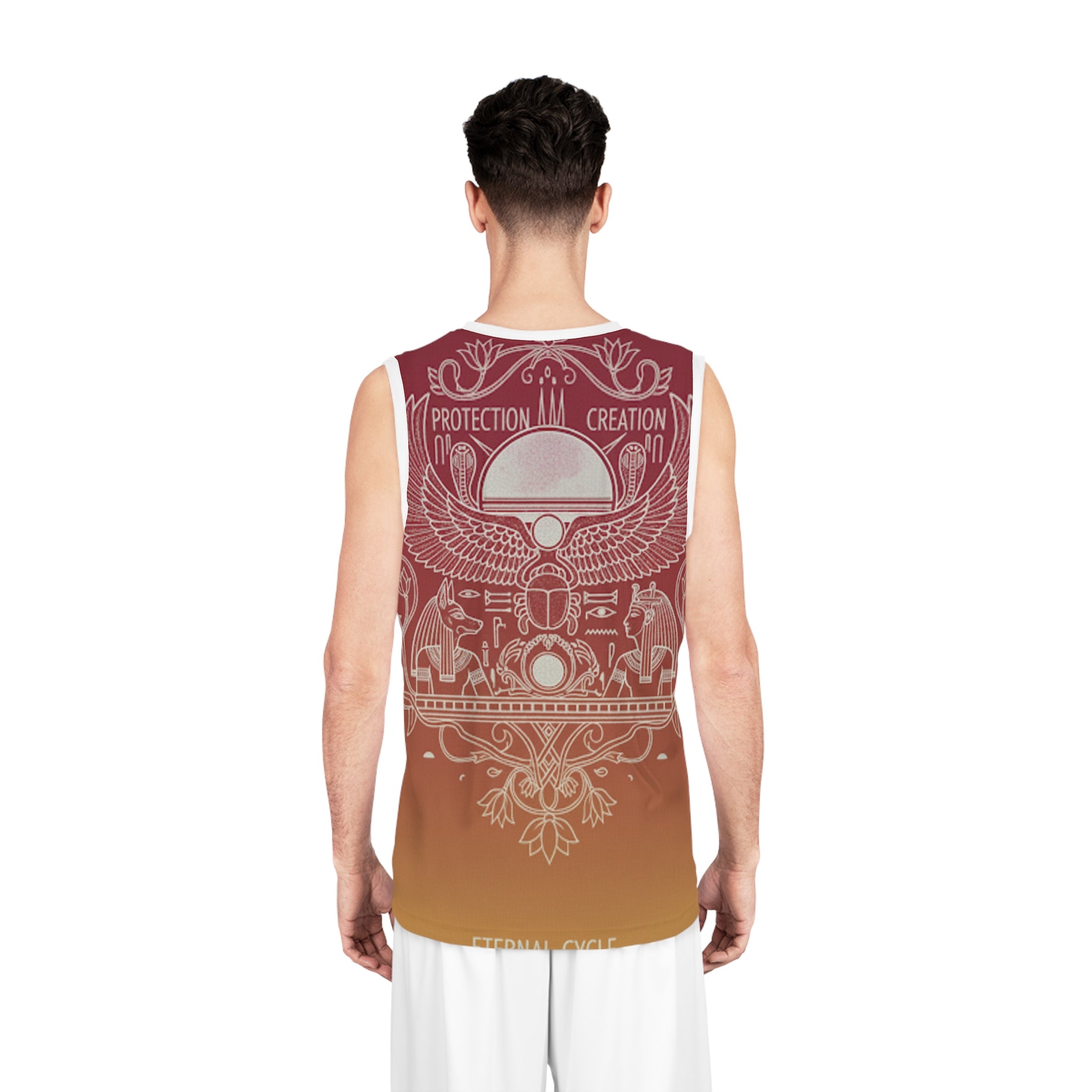 Eternal Cycle Egyptian Scarab Basketball Jersey Printify
