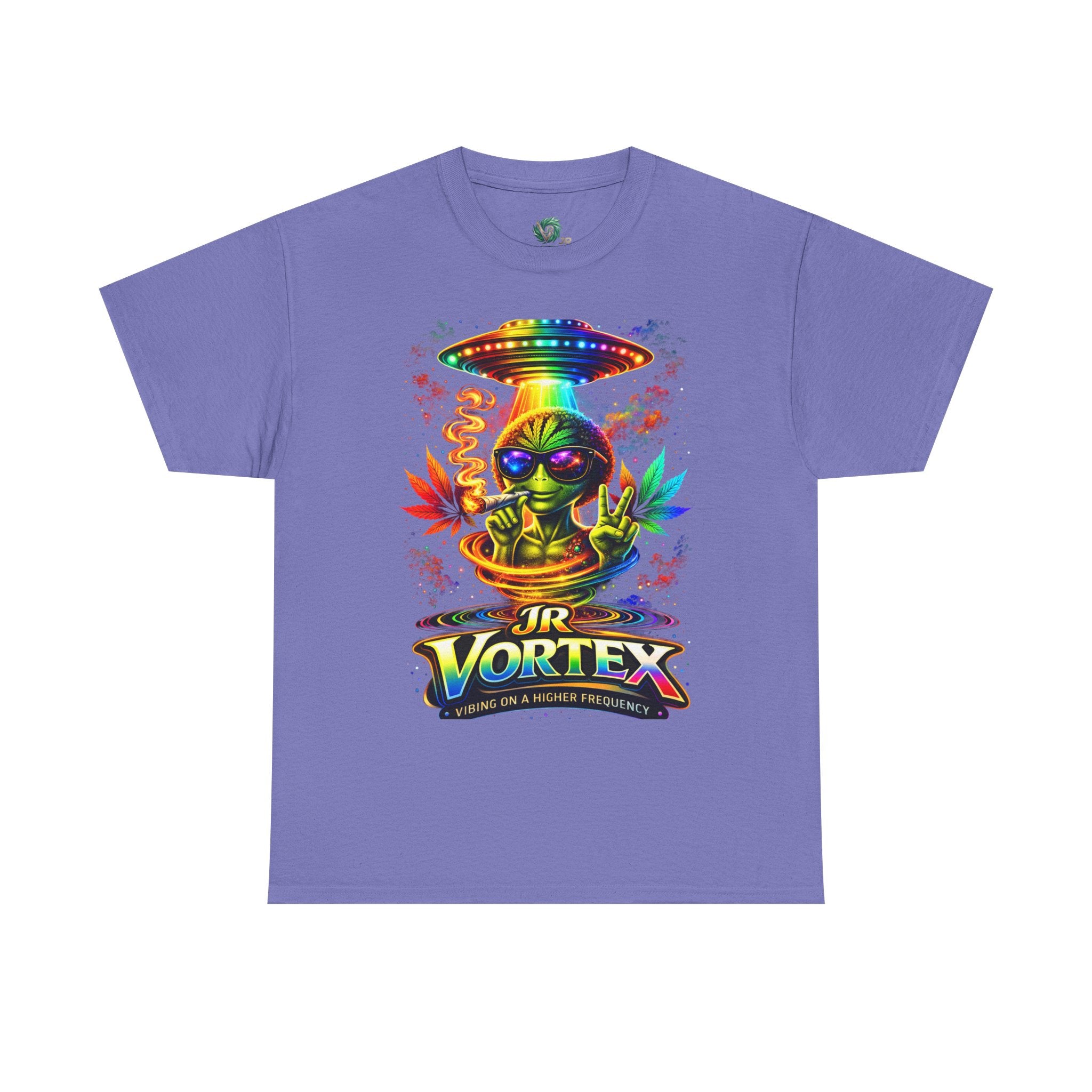 JR Vortex Alien UFO Tee – Psychedelic Cannabis Streetwear T-Shirt | Vibing on a Higher Frequency