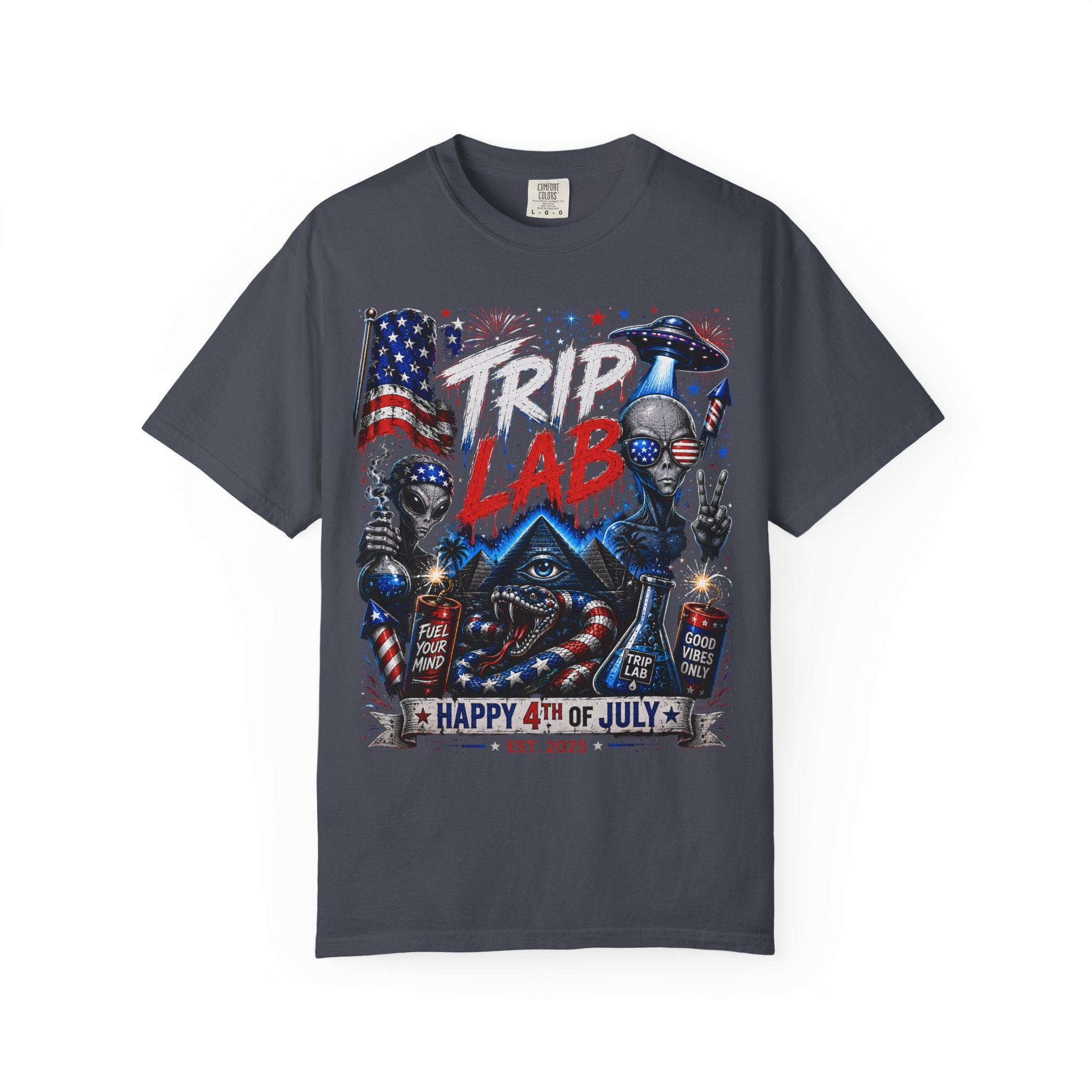 4th of July Alien BBQ T-Shirt — Trip Lab Patriotic Graphic Tee