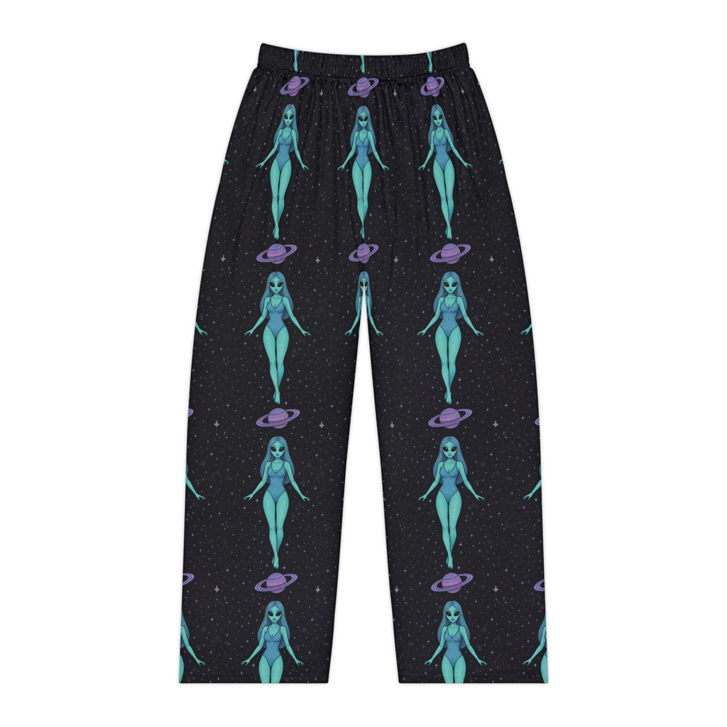 Alien Print Pajama Pants — Women's Space Lounge Sleepwear