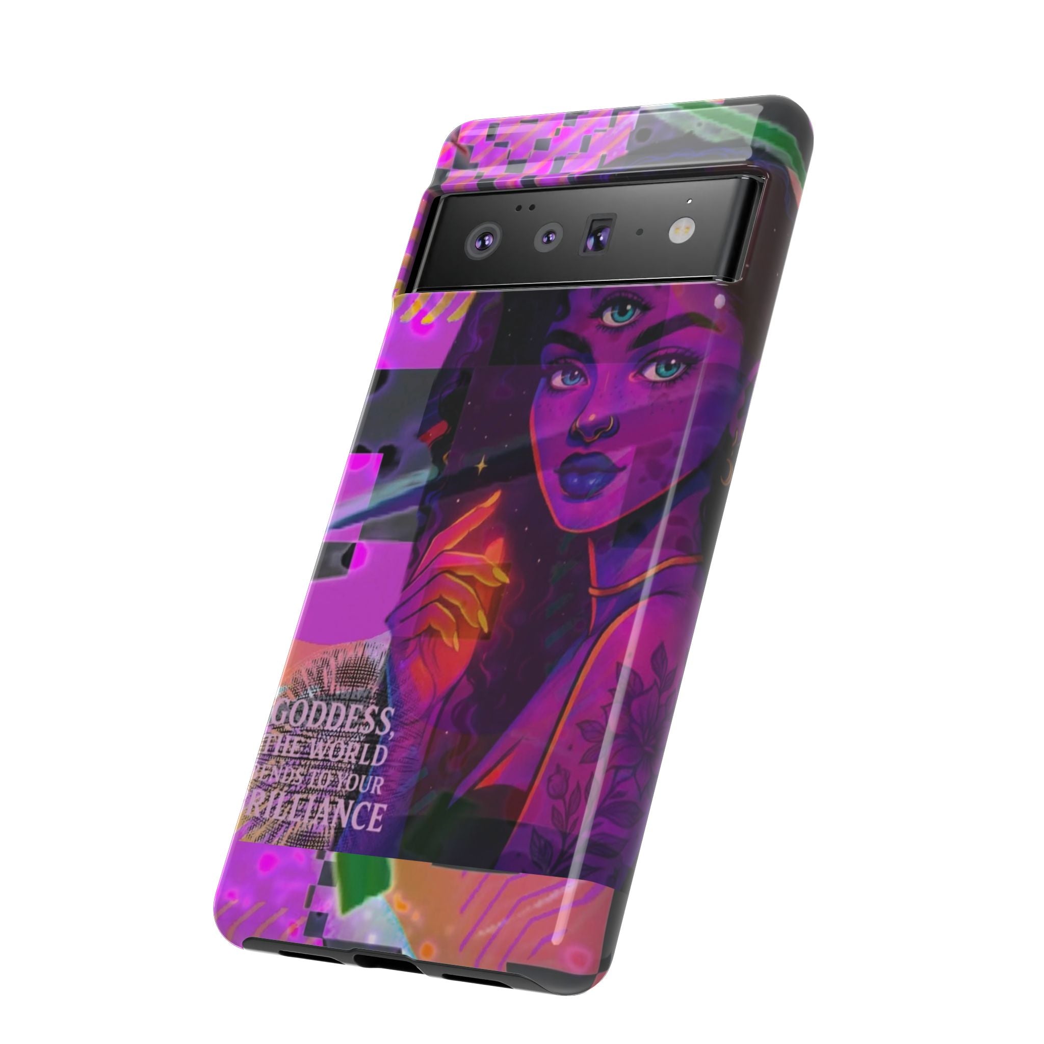 Third-Eye Goddess Phone Case — Neon Psychic Art iPhone Cover