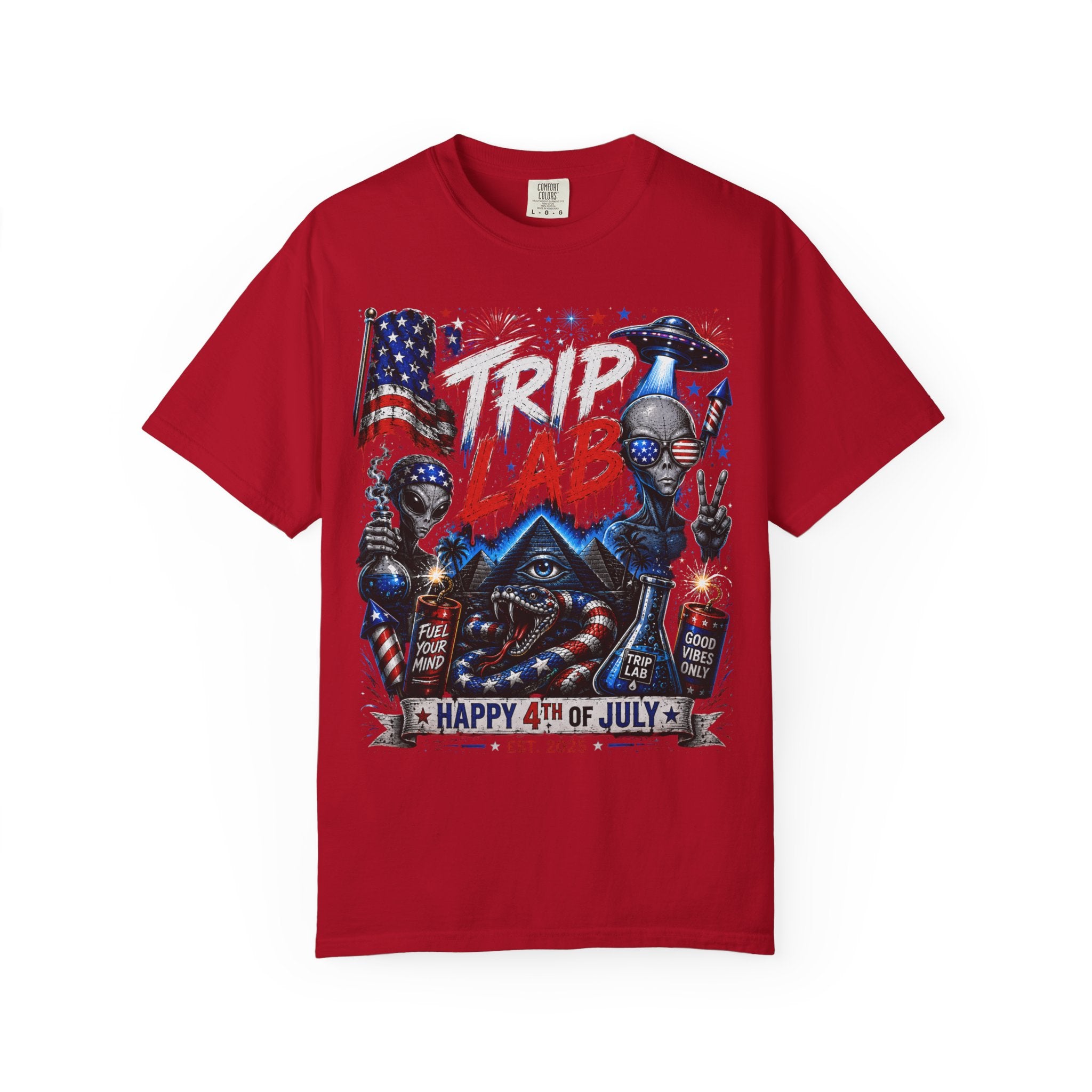 4th of July Alien BBQ T-Shirt — Trip Lab Patriotic Graphic Tee