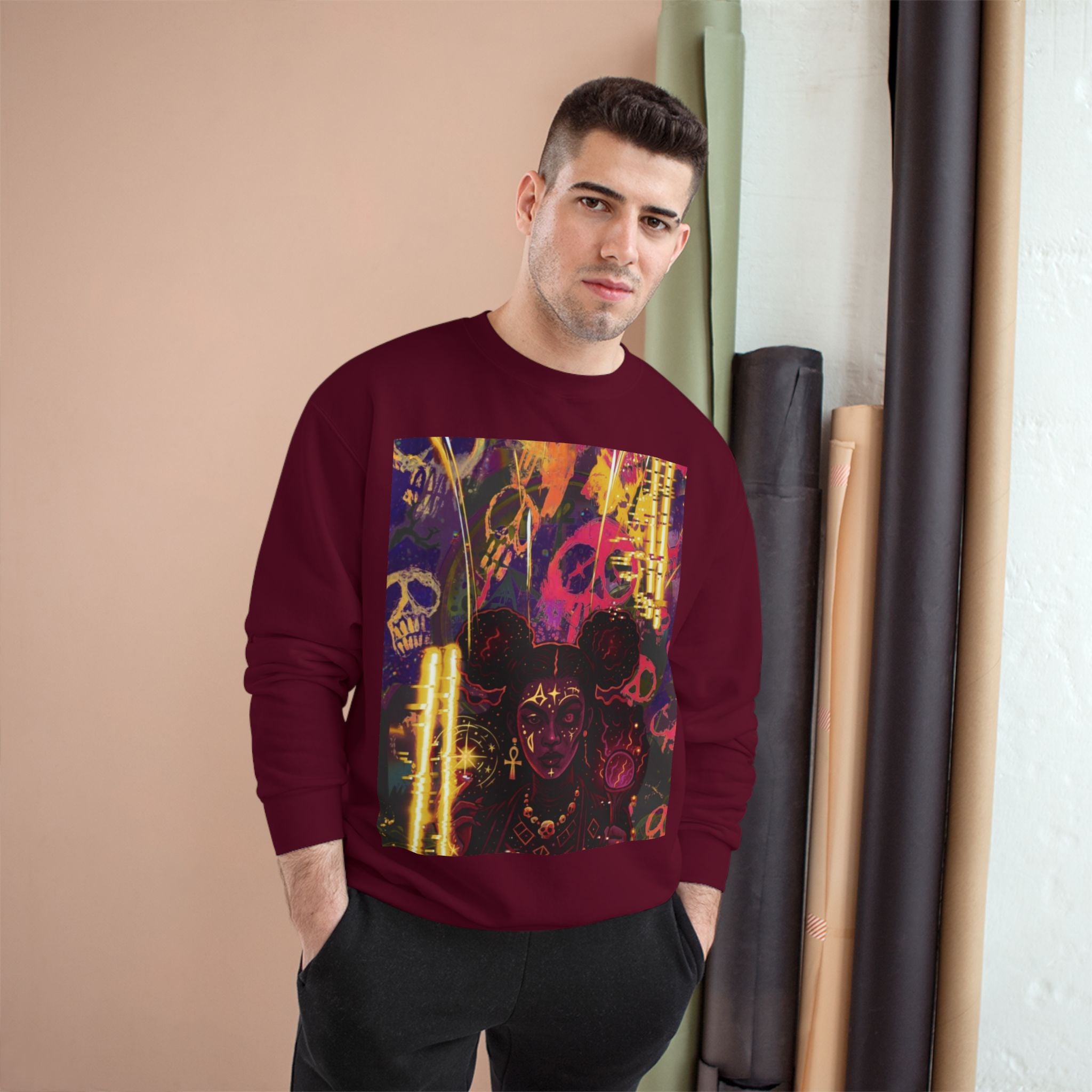 Celestial Flow Champion Sweatshirt — Stellar Moon & Star Pullover