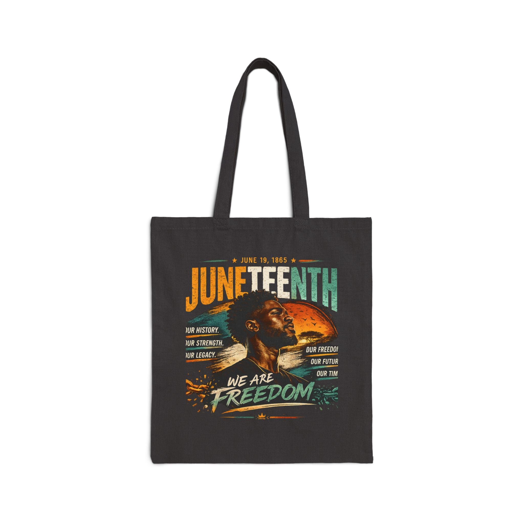 Juneteenth Freedom Canvas Tote — "We Are Freedom" Cotton Book & Market Bag