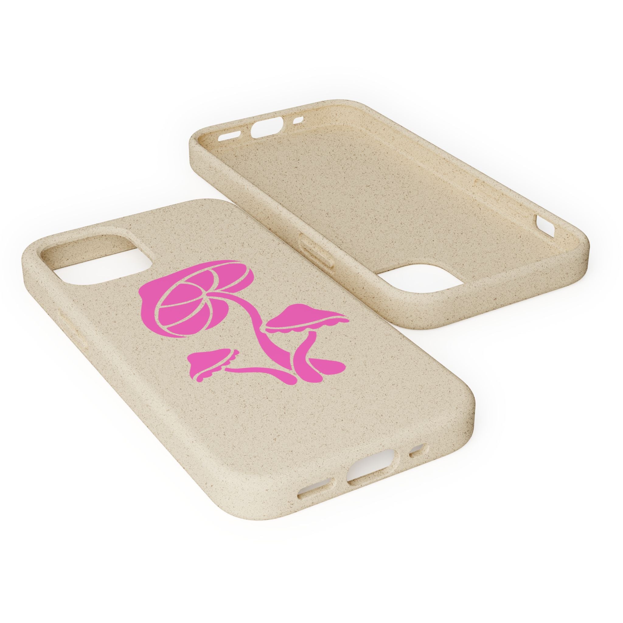 Eco-Friendly Phone Case with Pink Mushroom Design, Biodegradable Phone Cover, Sustainable Gift for Nature Lovers, Earth Day Gift, Cute Phone
