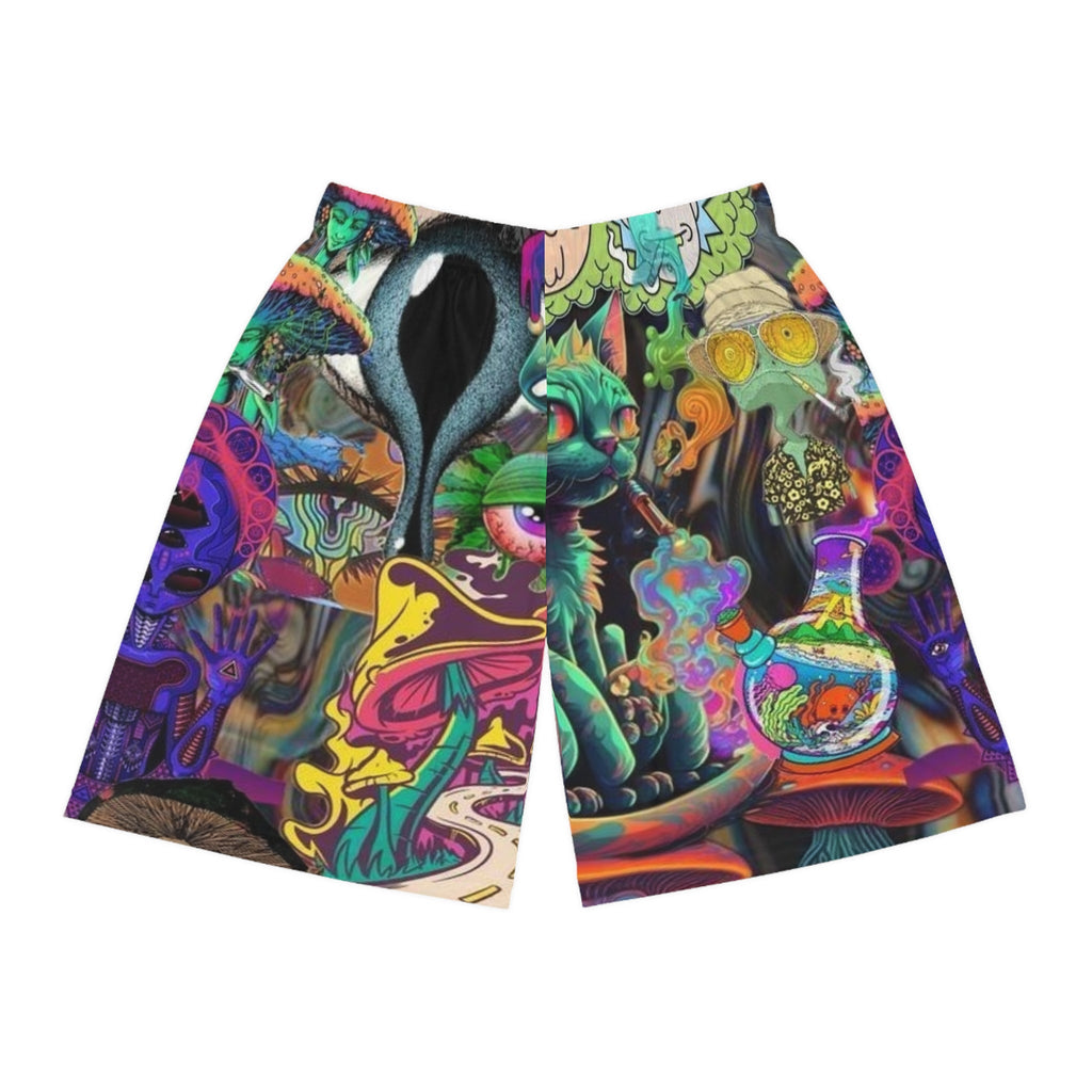 Psychedelic Basketball Shorts - Vibrant Design for Active Lifestyle🍄 Printify