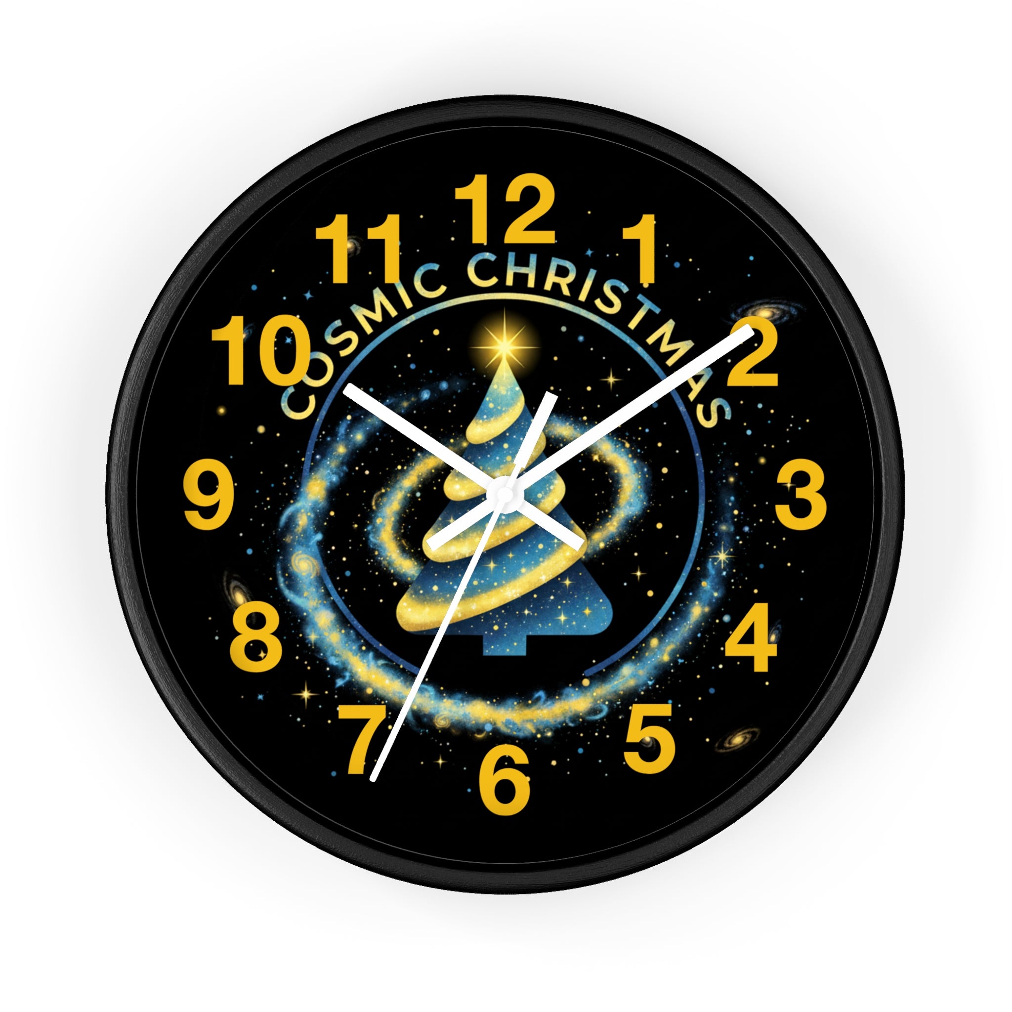 Cosmic Christmas Wall Clock — Glowing Galaxy Tree Holiday Decor❄️