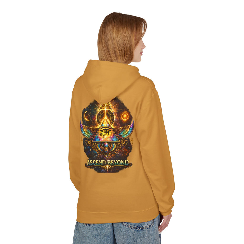 Ascend Beyond Hoodie — Mystic Eye Pyramid Graphic Hoodie Printify