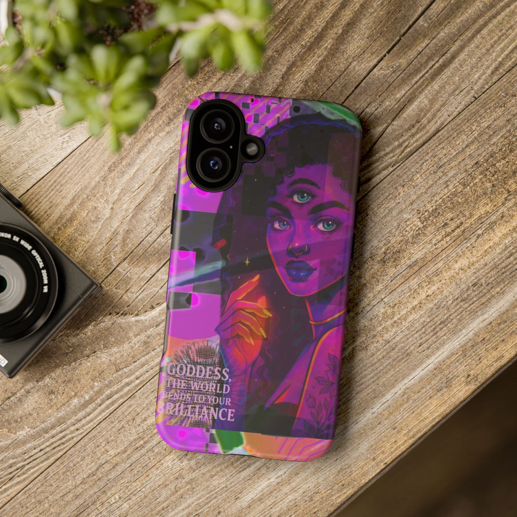 Third-Eye Goddess Phone Case — Neon Psychic Art iPhone Cover