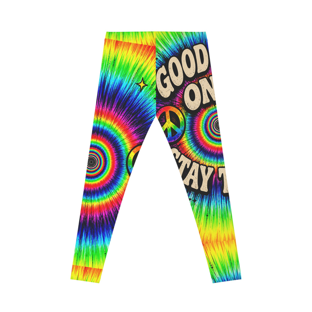 Tie-Dye Peace Vibes Leggings — "Good Vibes Only, Stay Trippy"