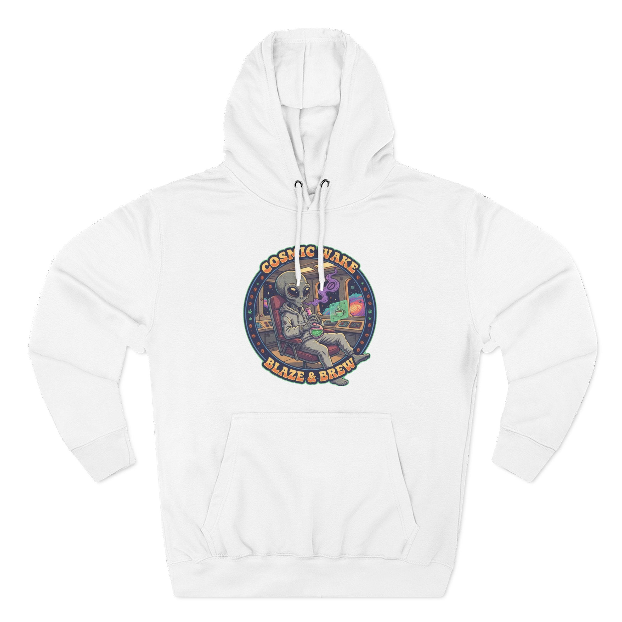 Cosmic Vape 'Blaze & Brew' Graphic Hoodie – Retro Space Vaporwave Pullover