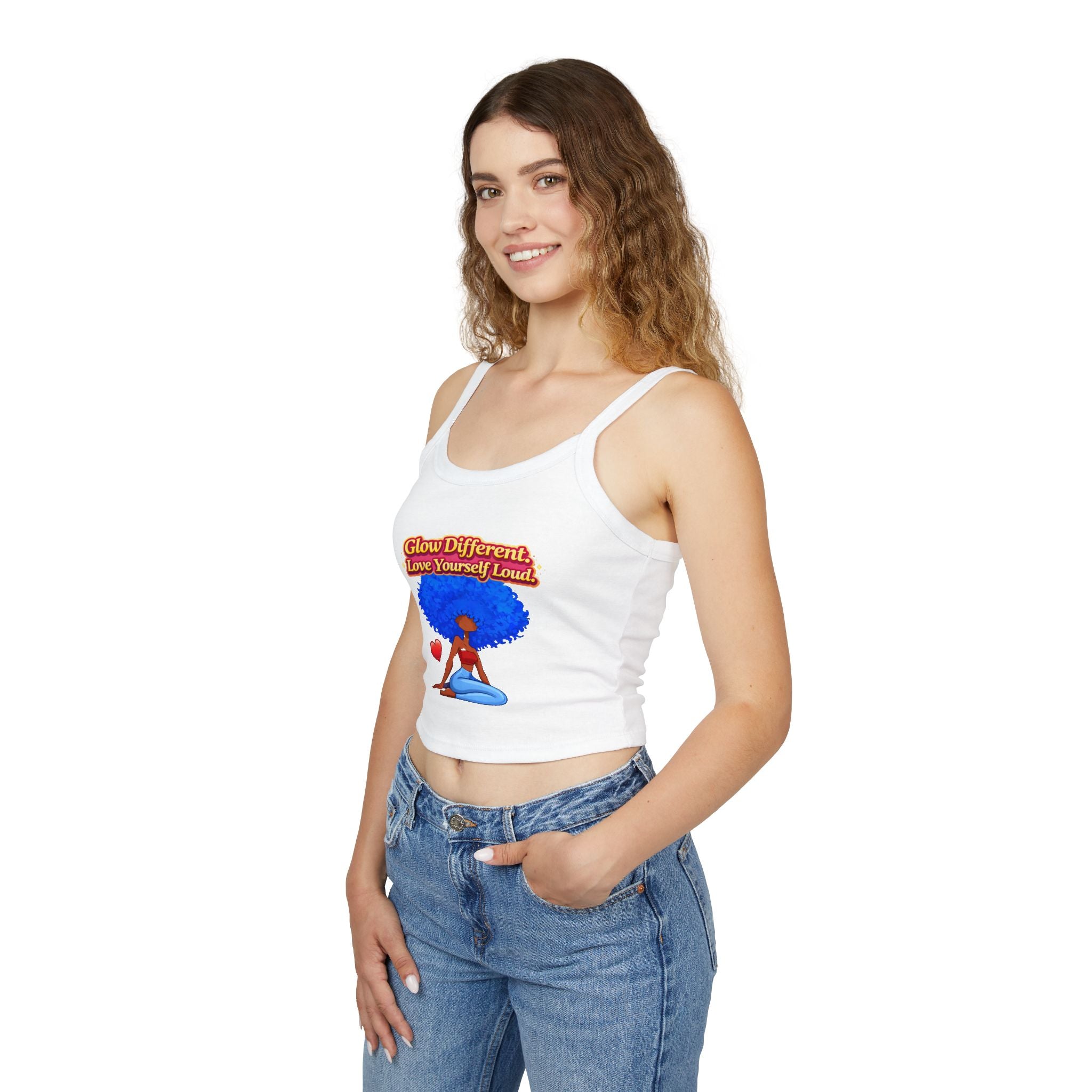 Glow Different Love Yourself Loud Crop Tank Printify