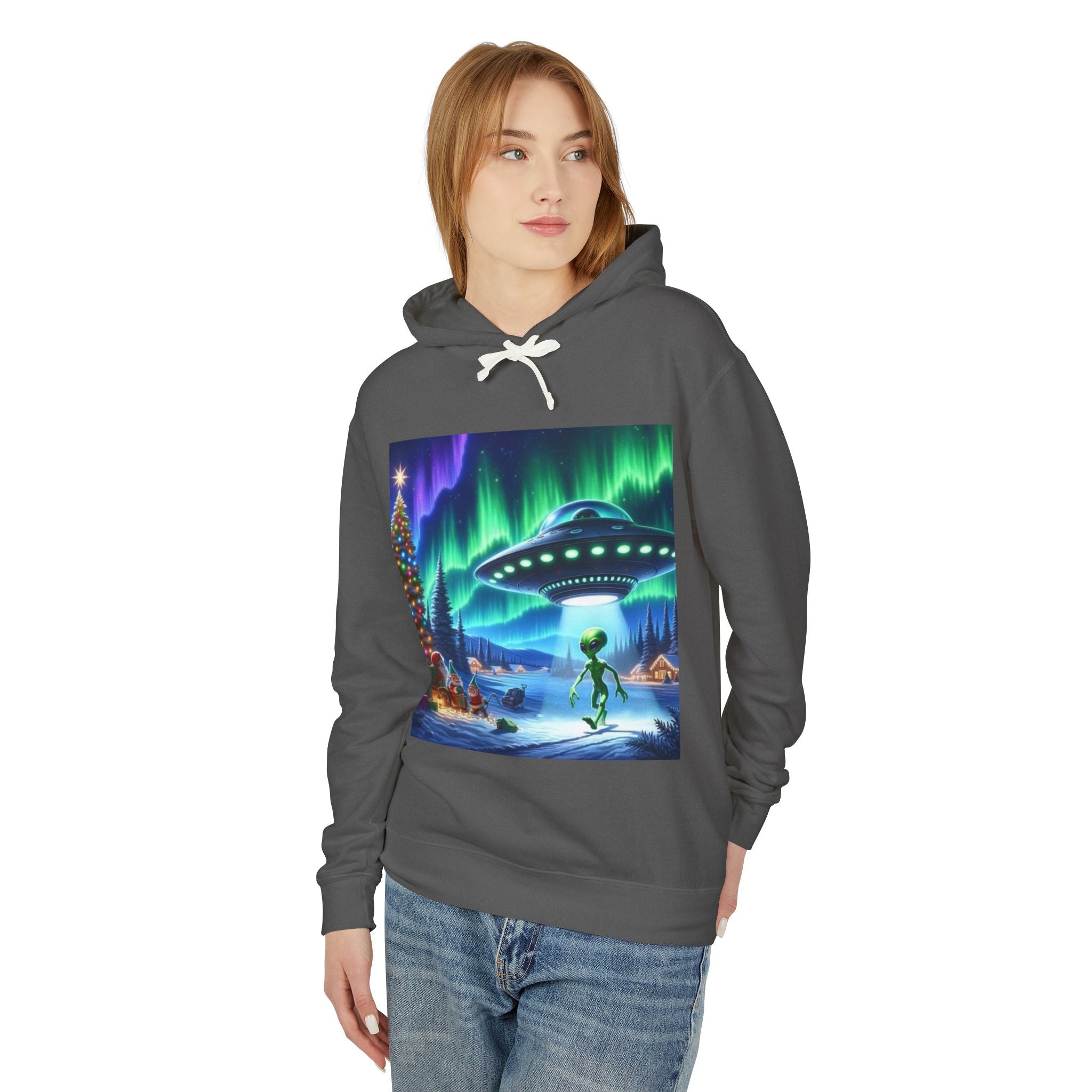 Alien Christmas Lightweight Hoodie🎁🎁🎄