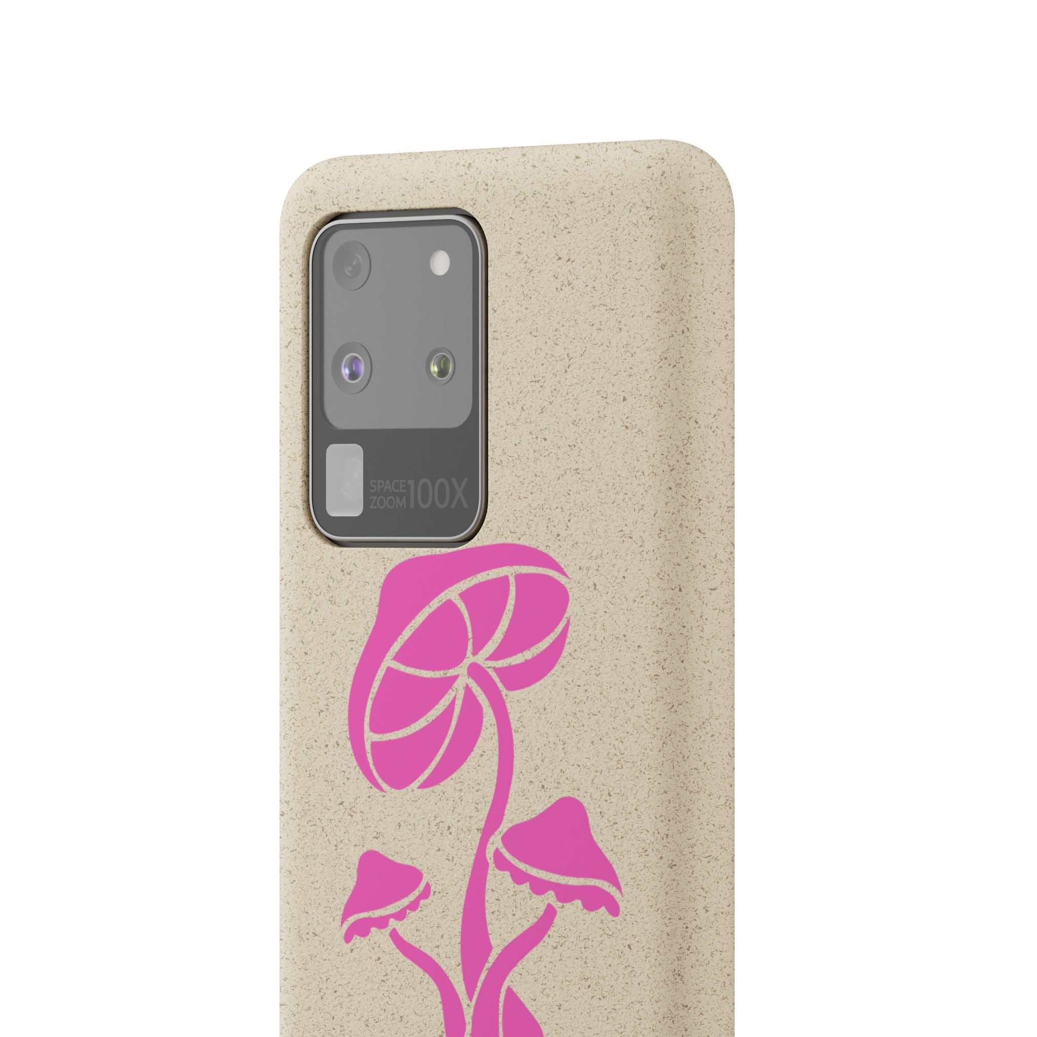 Eco-Friendly Phone Case with Pink Mushroom Design, Biodegradable Phone Cover, Sustainable Gift for Nature Lovers, Earth Day Gift, Cute Phone