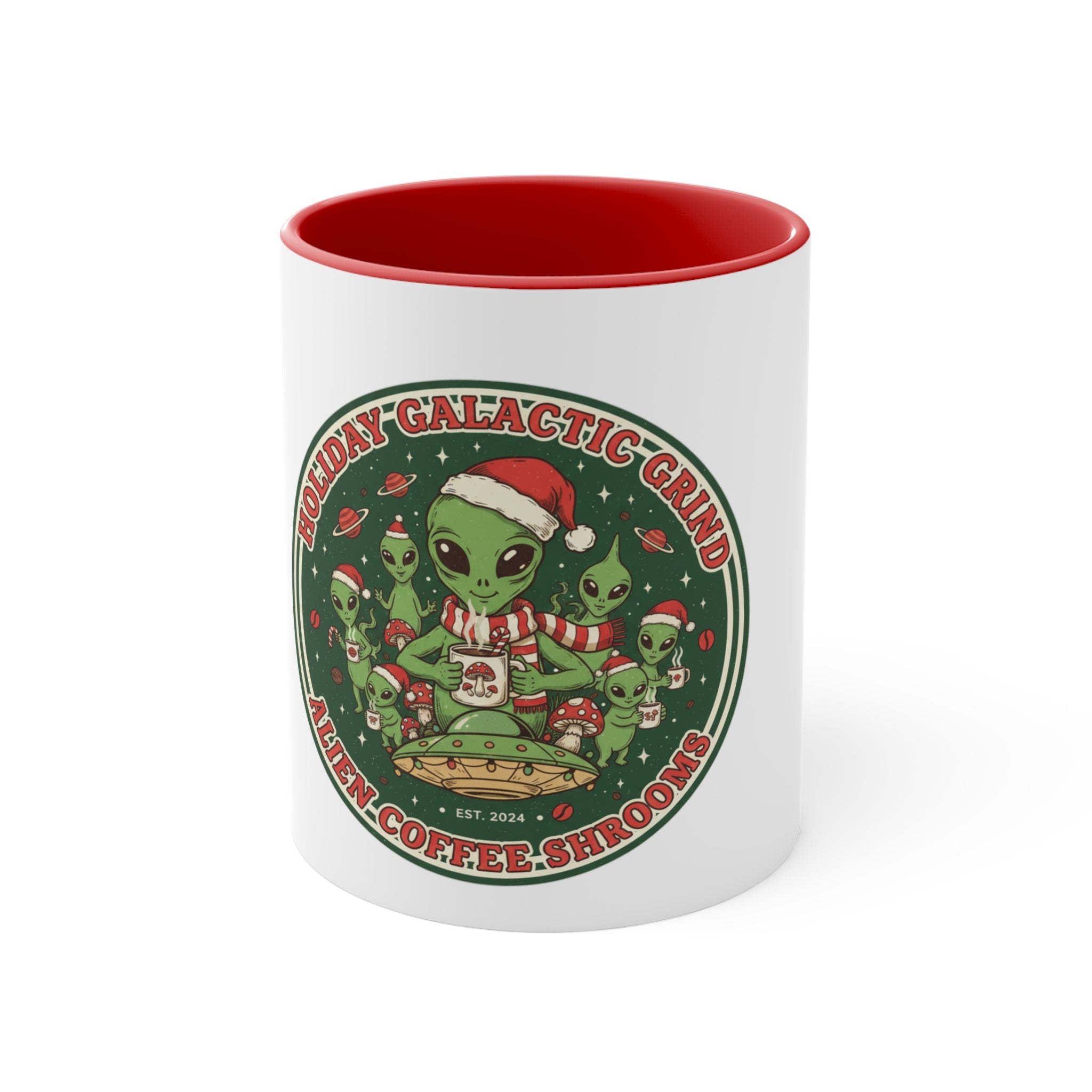 Holiday Galactic Grind Coffee Mug — Alien Coffee Shop Christmas Accent Mug☕️❄️