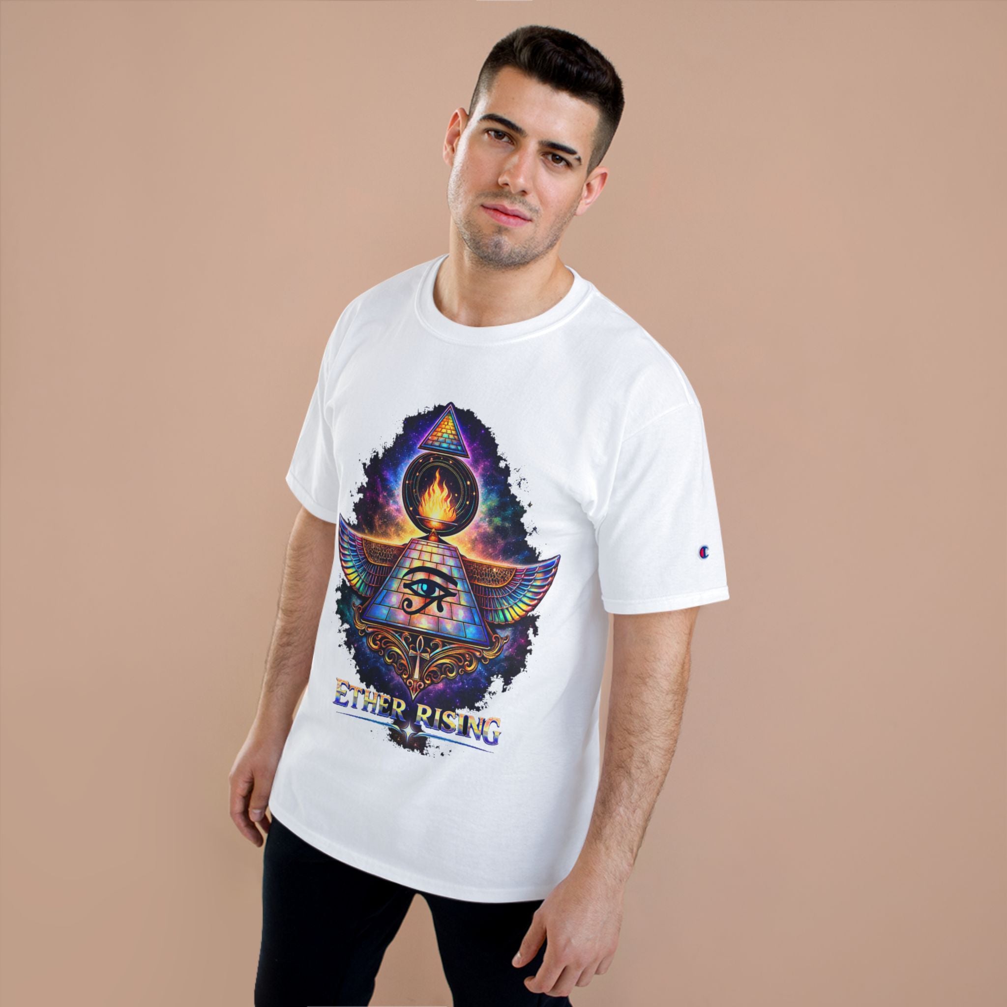 Ether Rising T-Shirt — Mystic All-Seeing Eye Graphic Tee Printify