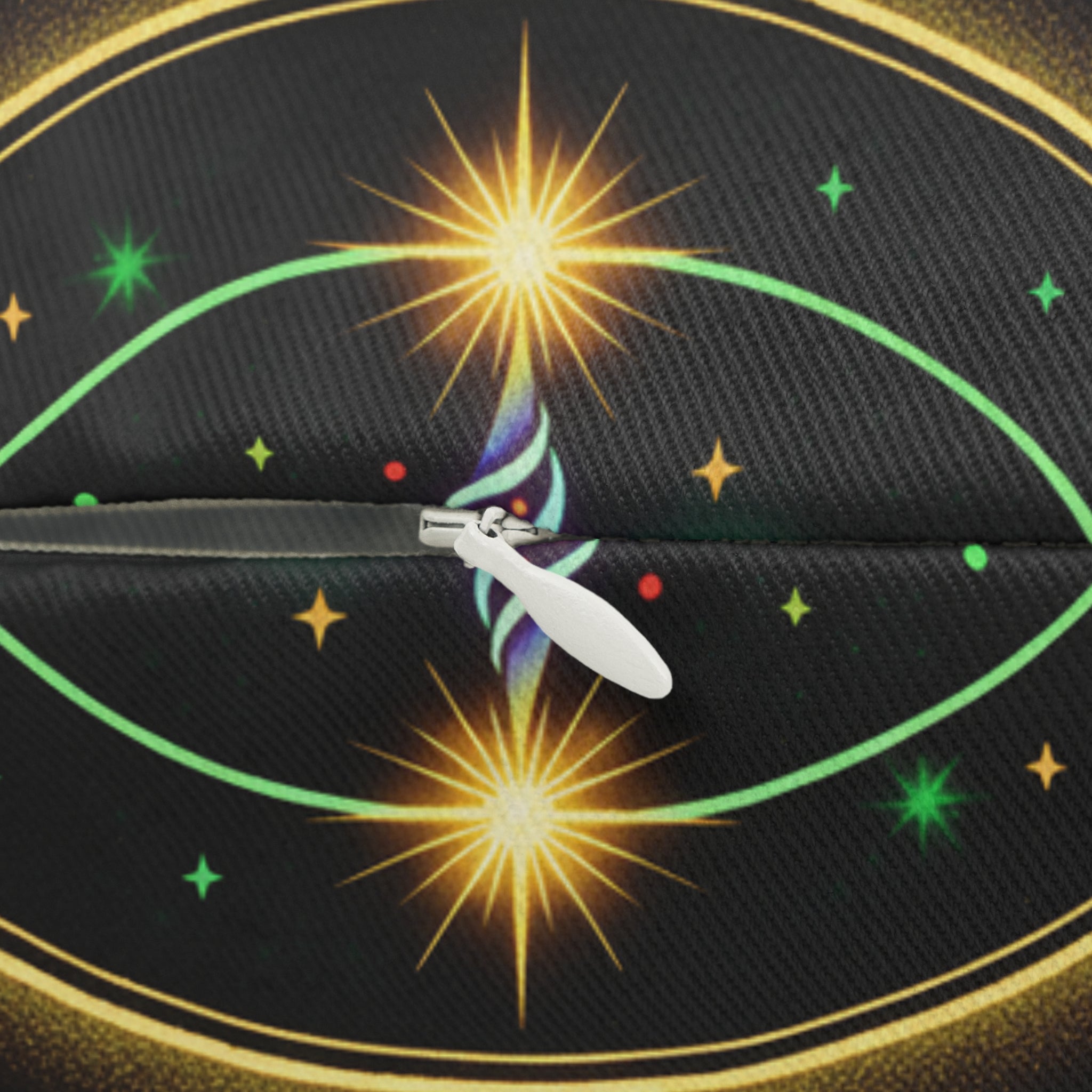 Celestial Festival Lumbar Pillow — Festive Night Sky Tree Accent Cushion