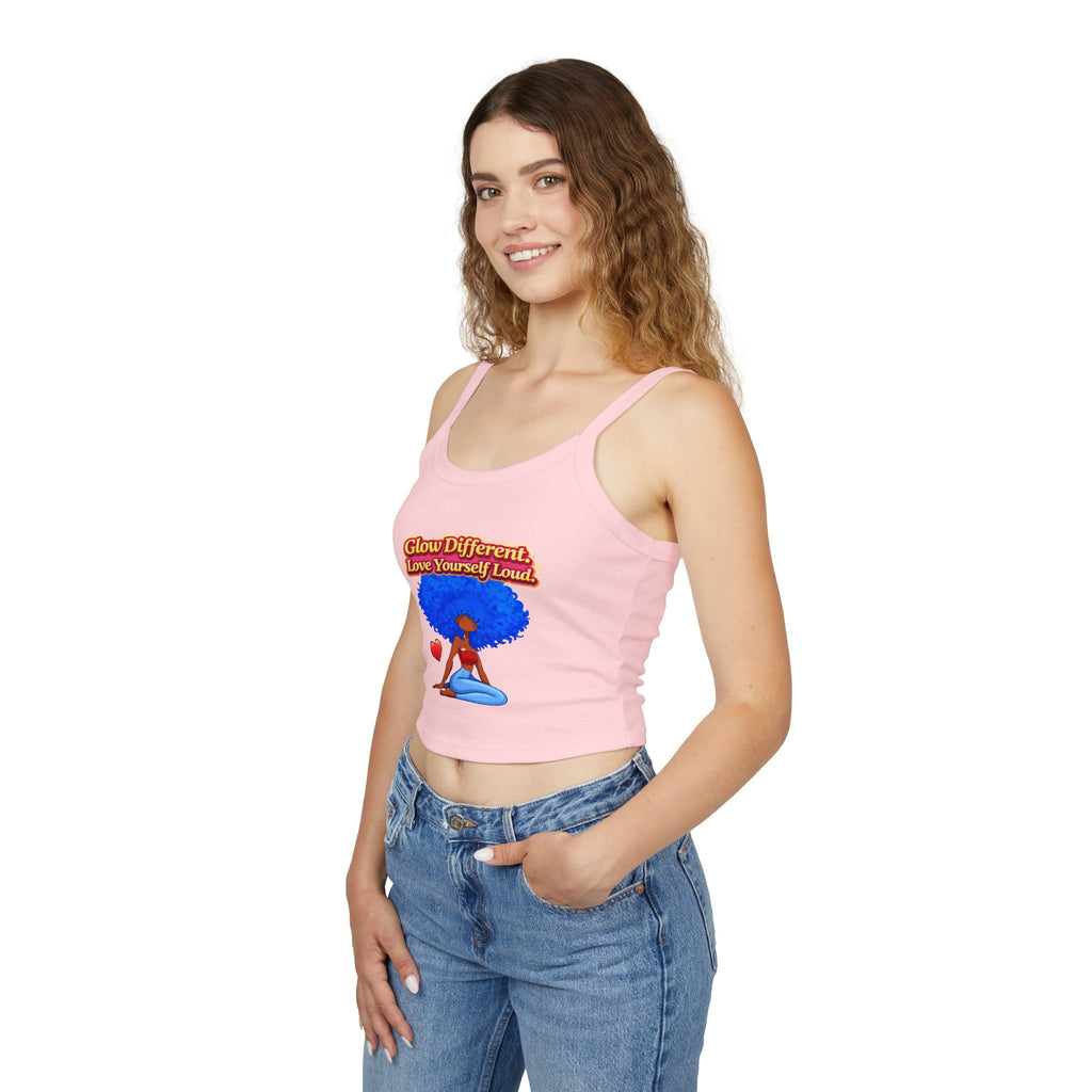 Glow Different Love Yourself Loud Crop Tank Printify
