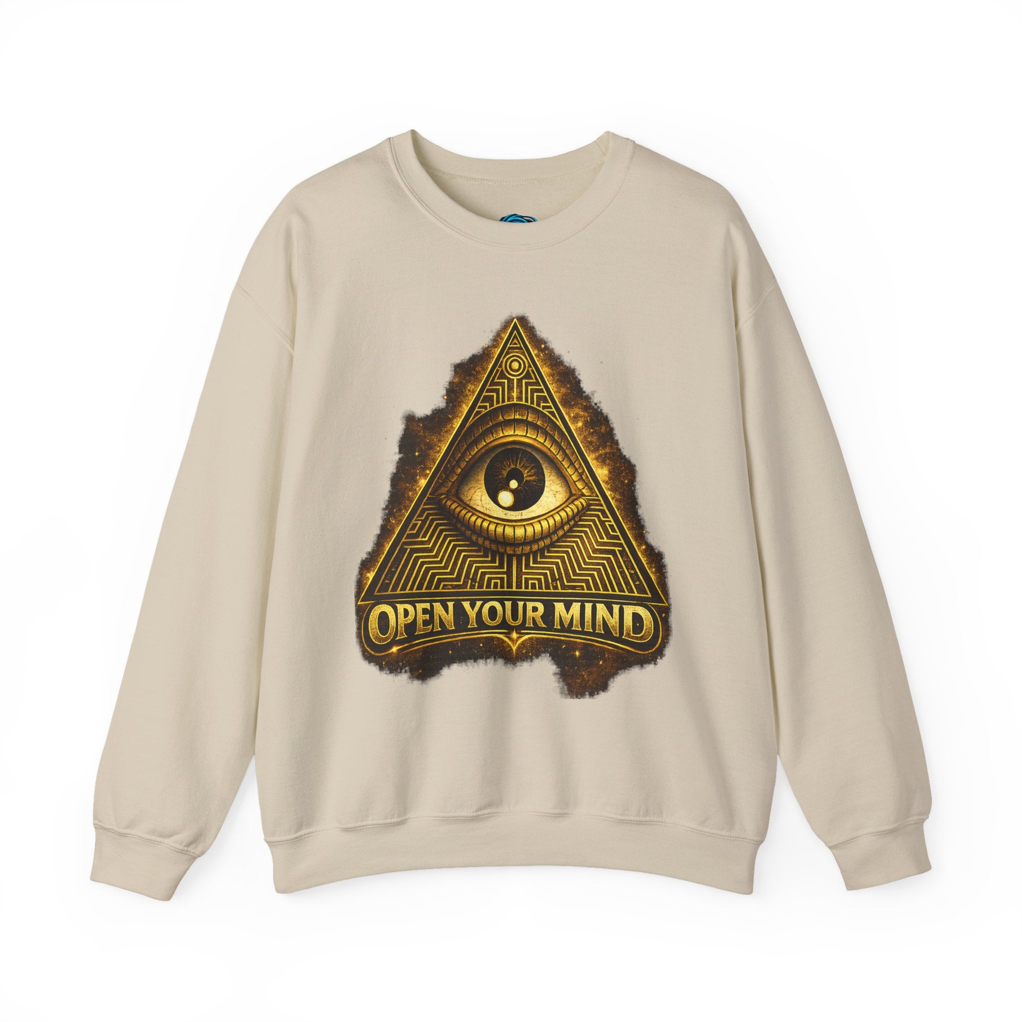 Open Your Mind All-Seeing Eye Pyramid Sweatshirt Printify