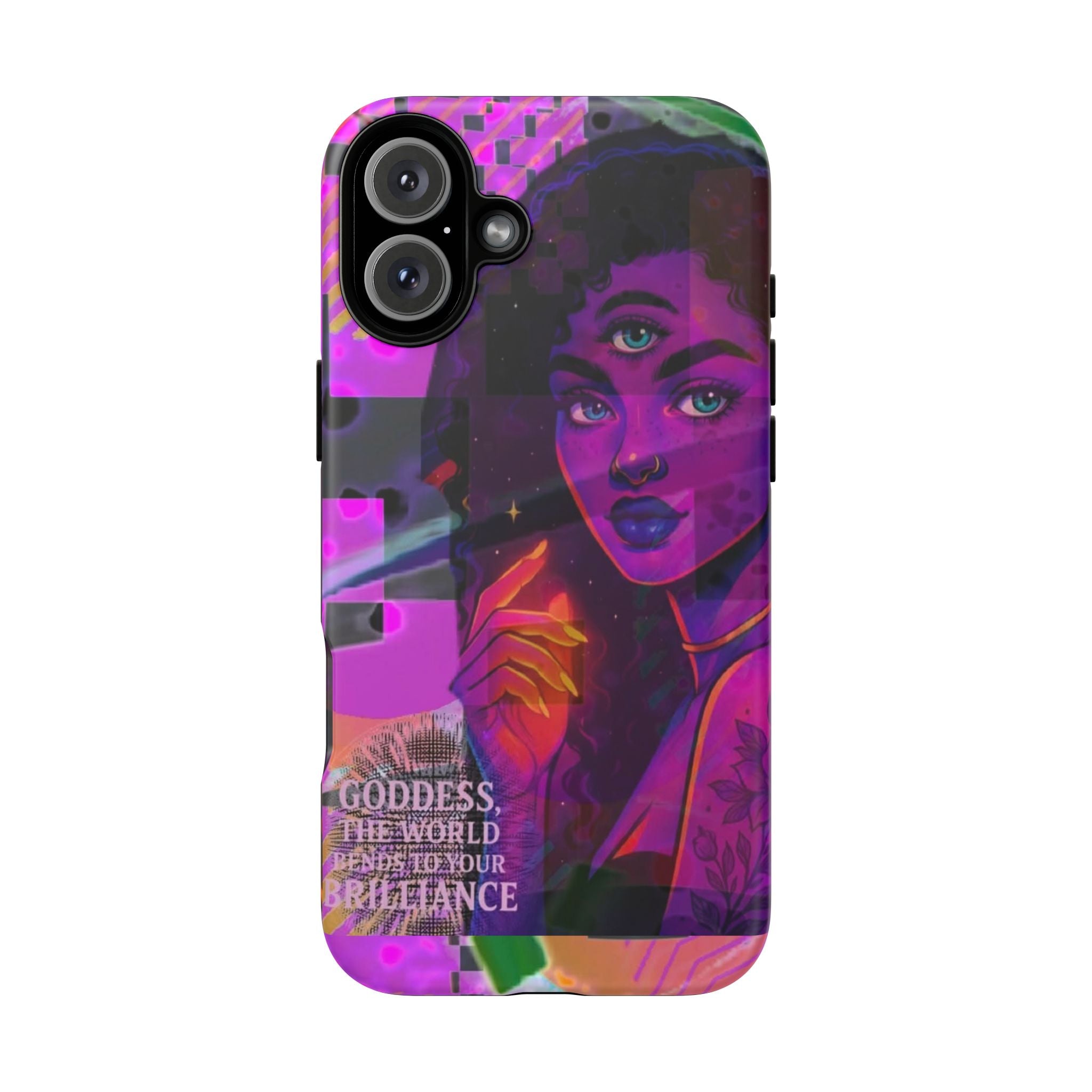 Third-Eye Goddess Phone Case — Neon Psychic Art iPhone Cover