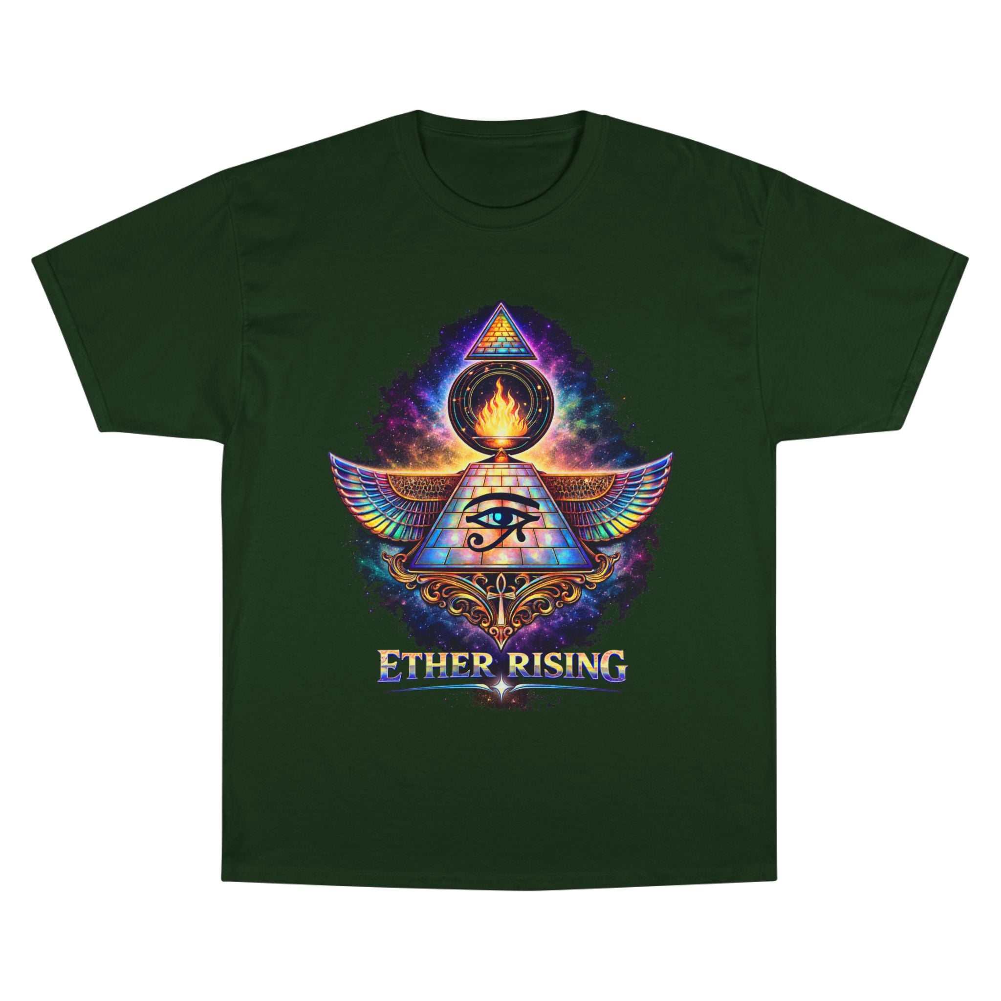 Ether Rising T-Shirt — Mystic All-Seeing Eye Graphic Tee Printify