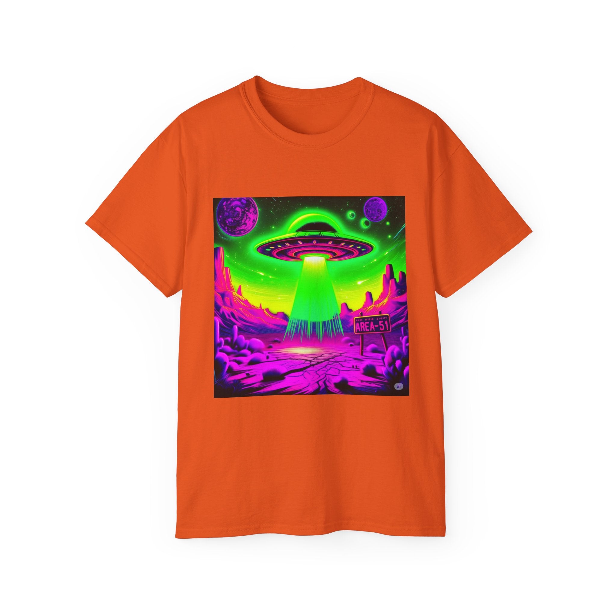 Cosmic Alien UFO Graphic T-Shirt | Neon Sci-Fi Streetwear Tee Printify