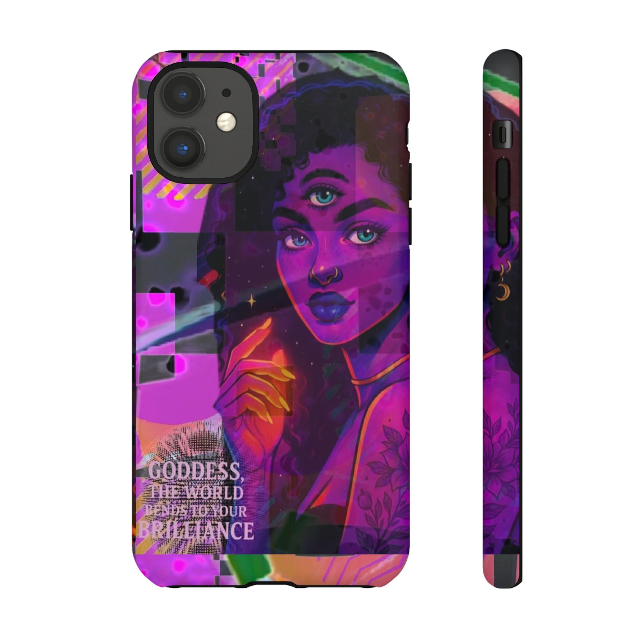 Third-Eye Goddess Phone Case — Neon Psychic Art iPhone Cover