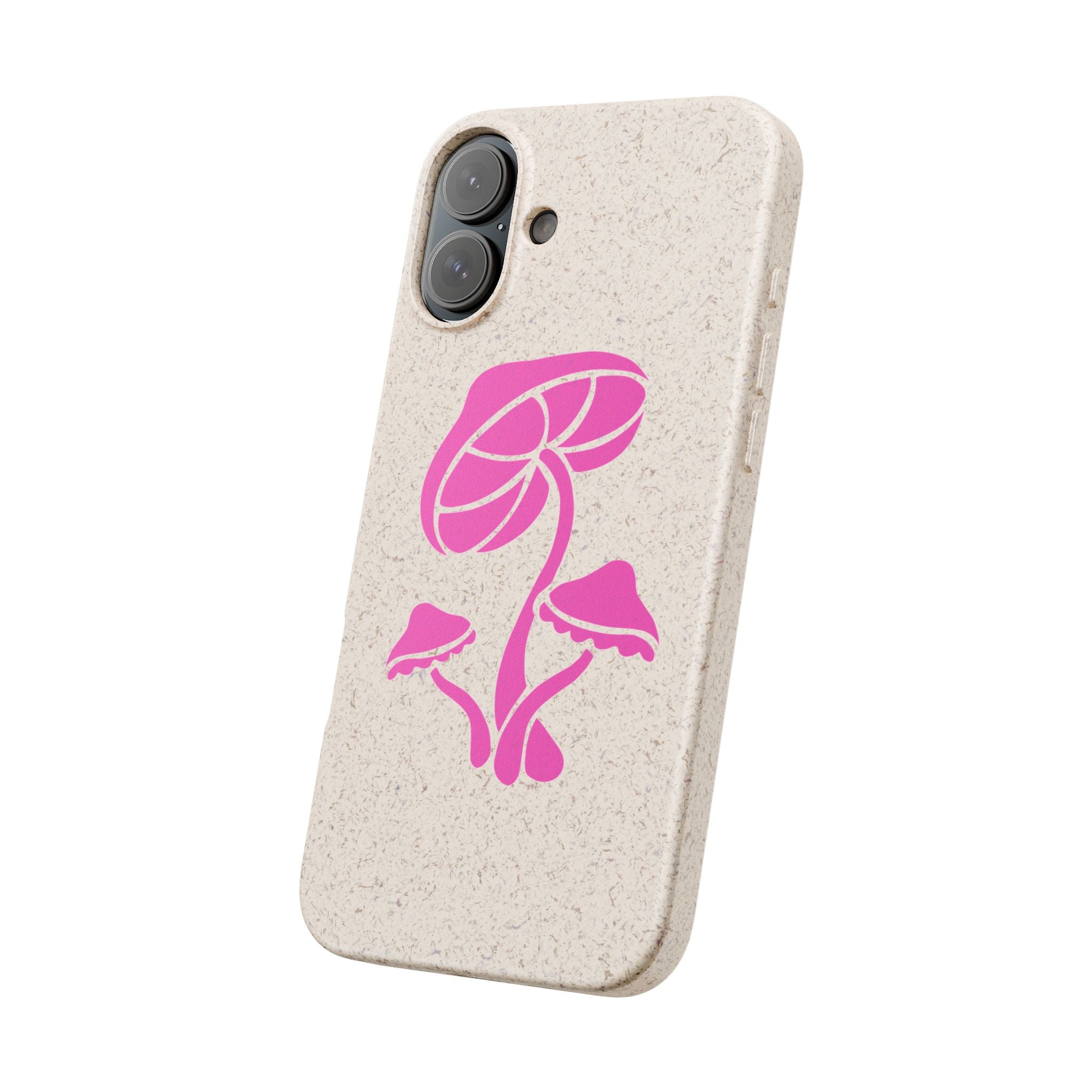 Eco-Friendly Phone Case with Pink Mushroom Design, Biodegradable Phone Cover, Sustainable Gift for Nature Lovers, Earth Day Gift, Cute Phone