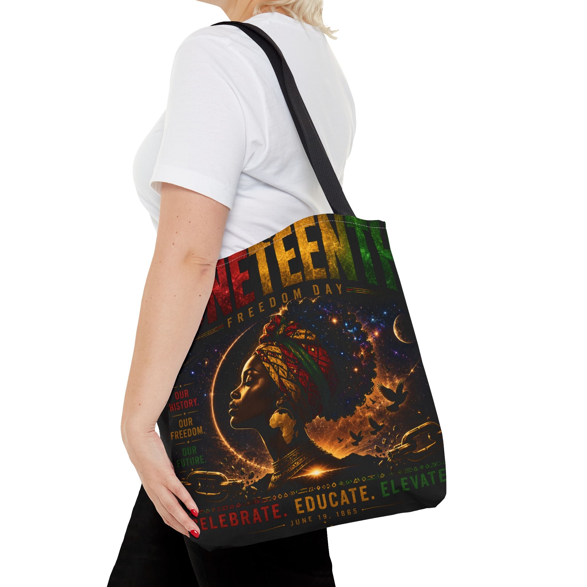 Juneteenth Freedom Day Tote Bag — Afrocentric Celebration Canvas Tote
