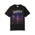 Vortex Traveler Graphic T-Shirt — Retro Route 66 Neon Space Design