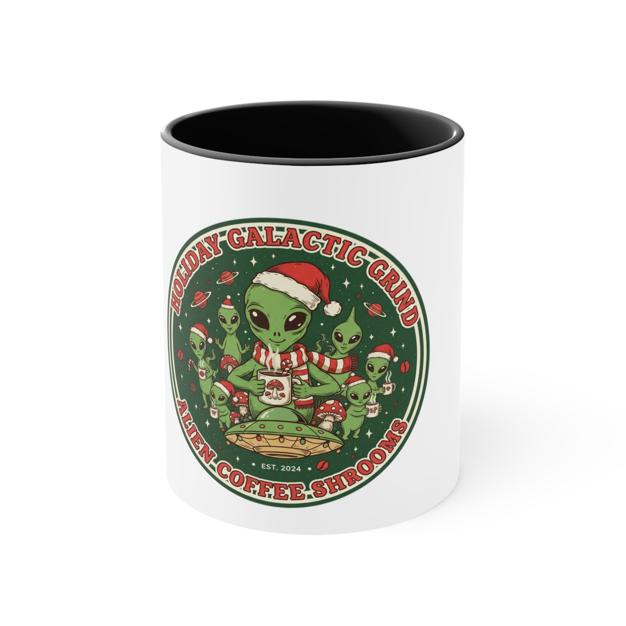 Holiday Galactic Grind Coffee Mug — Alien Coffee Shop Christmas Accent Mug☕️❄️