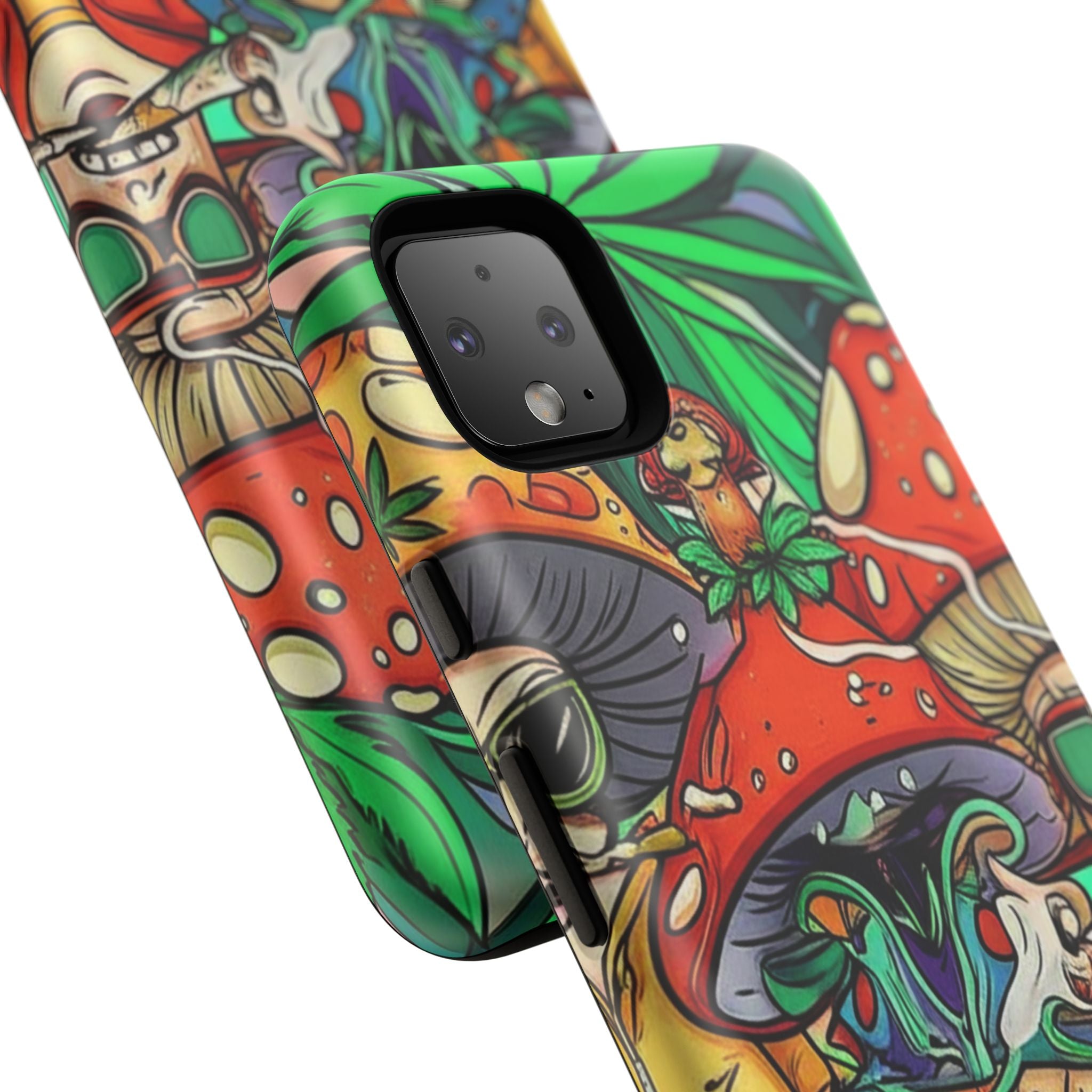 Vibrant Phone Case Featuring Funky Mushroom Art, Tough Cases, Trendy Accessories, Unique Gifts, Eclectic Style, Phone Protection Printify
