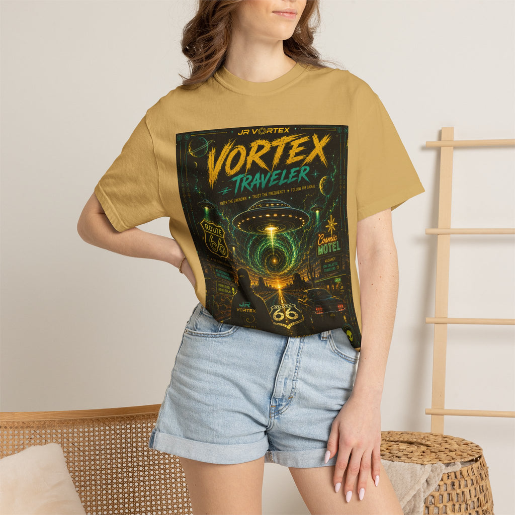 Vortex Traveler T-Shirt — Retro Sci‑Fi Roadtrip Graphic Tee