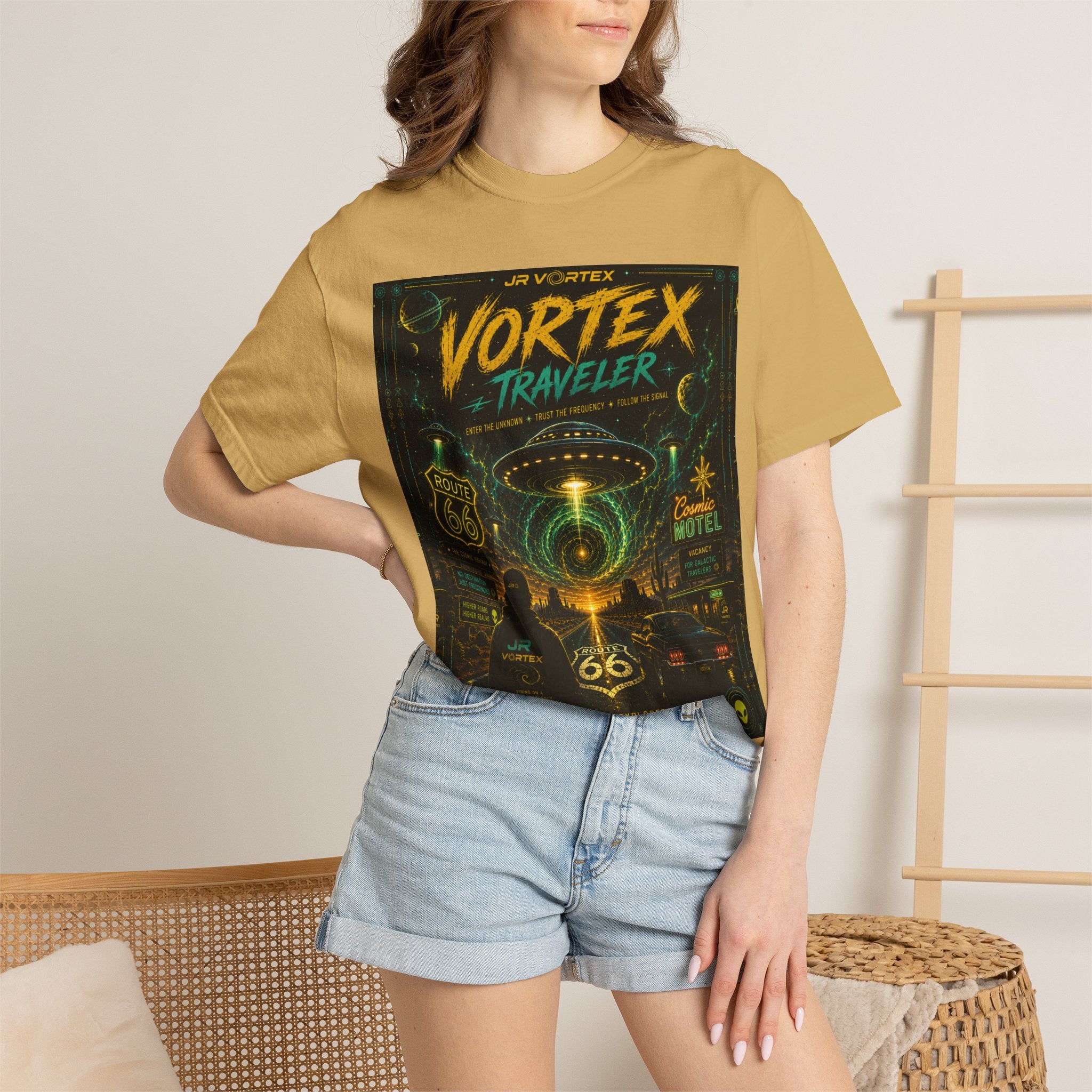 Vortex Traveler T-Shirt — Retro Sci‑Fi Roadtrip Graphic Tee