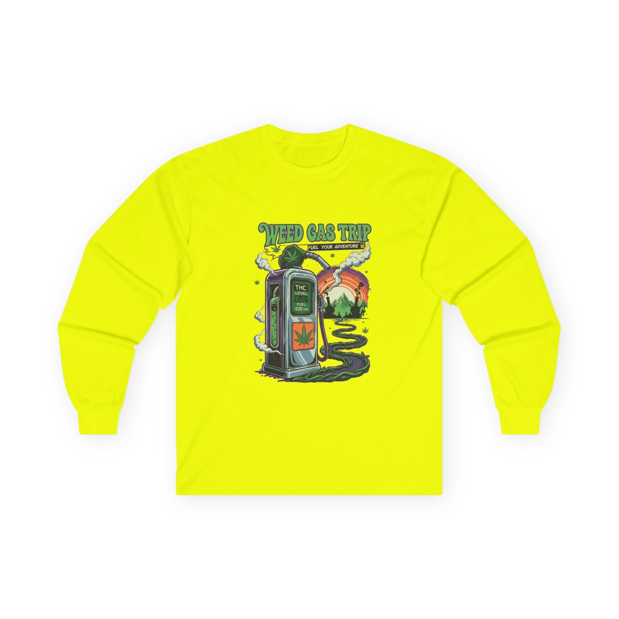 Long Sleeve Tee - Weed Gas Trip Design