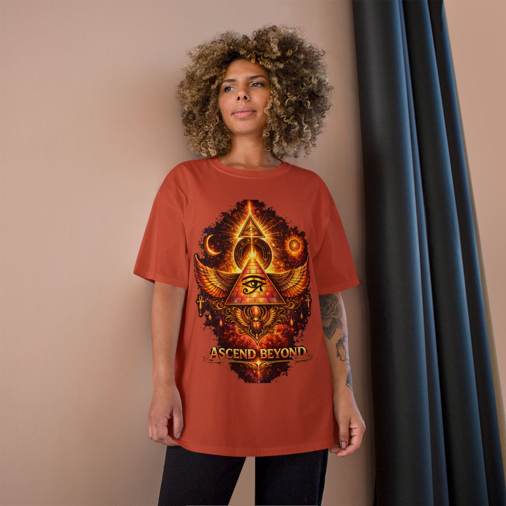 Ascend Beyond Graphic T-Shirt — Egyptian Eye Pyramid Spiritual Tee Printify