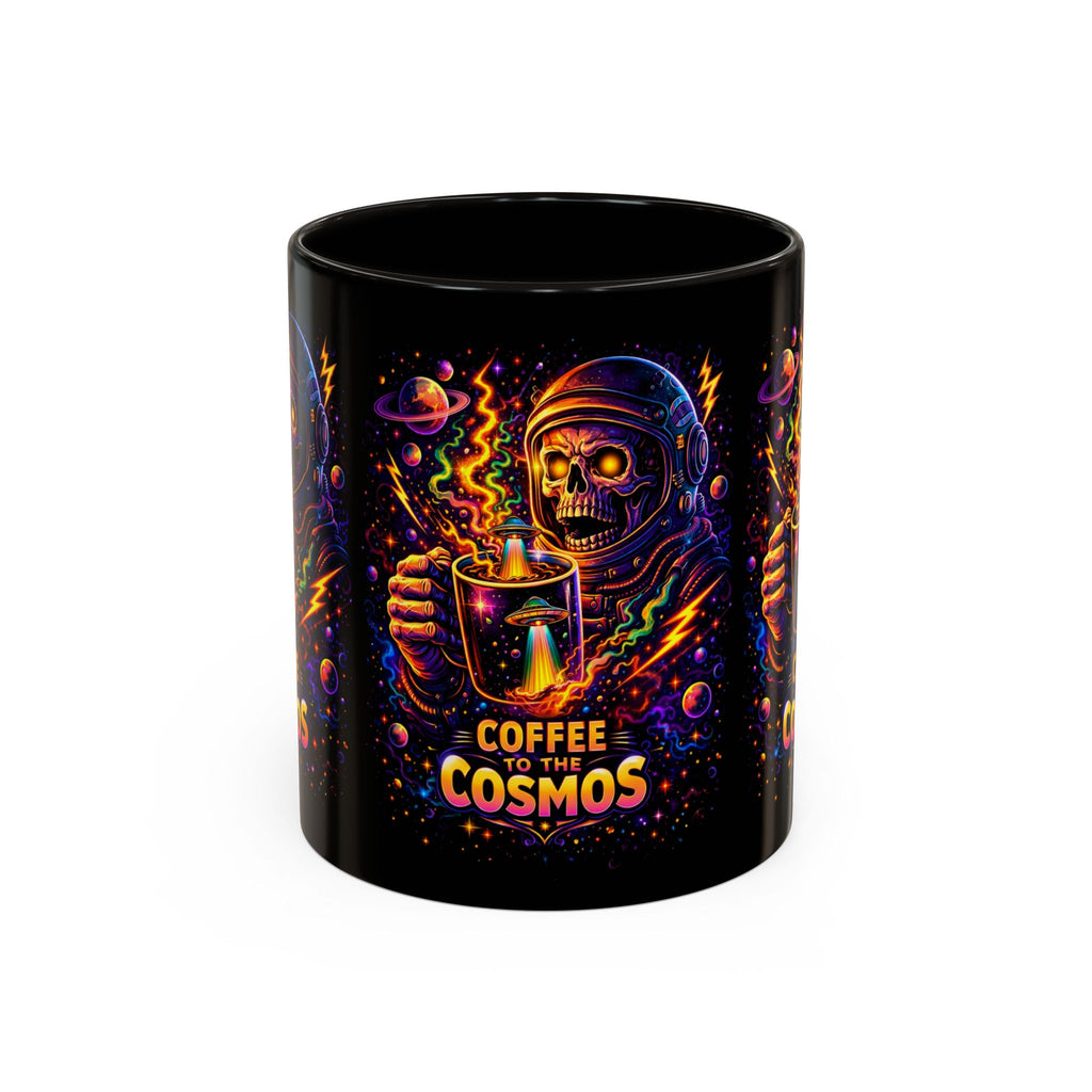 Coffee to the Cosmos Mug — Neon Space Skull Coffee Mug (11oz/15oz) Printify