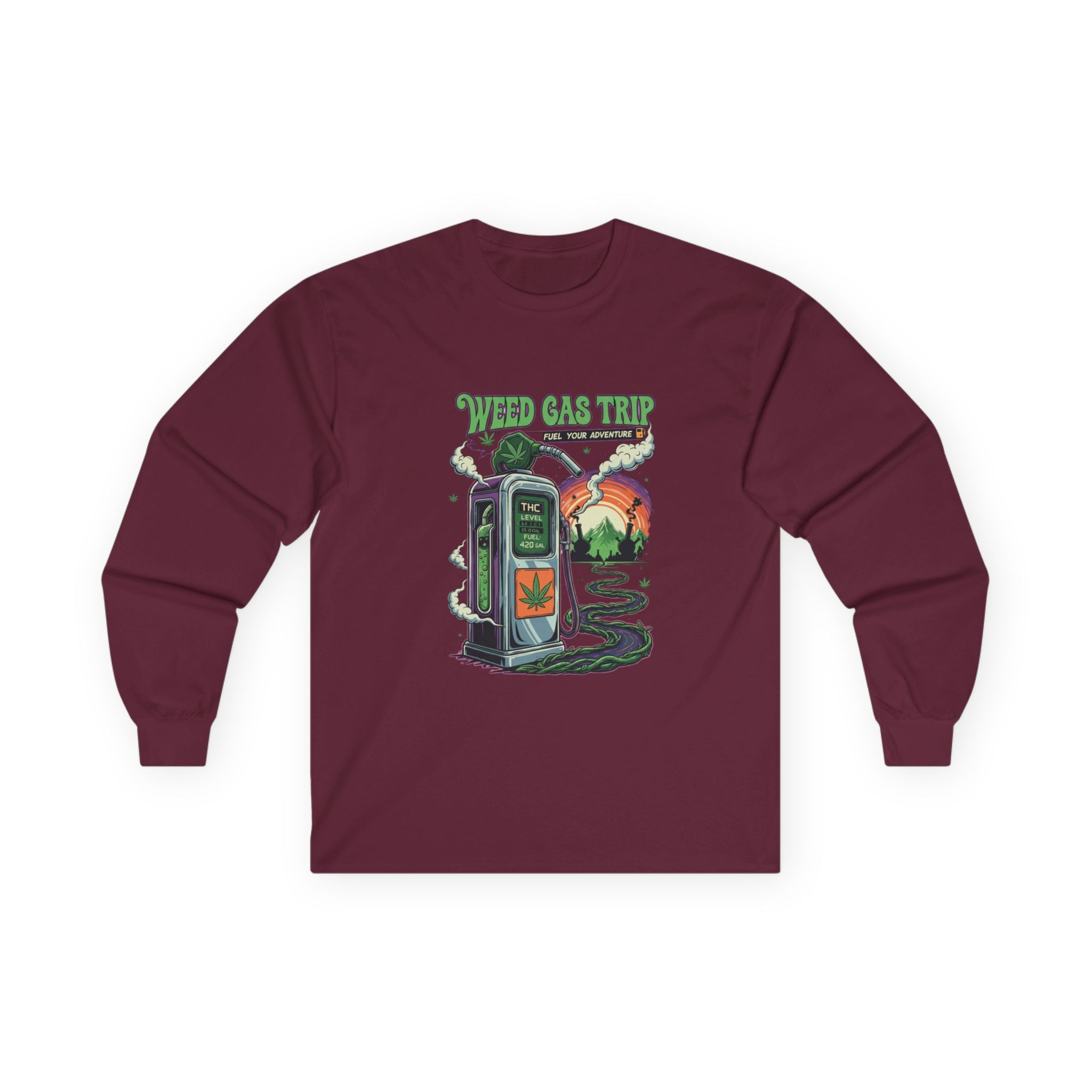 Long Sleeve Tee - Weed Gas Trip Design