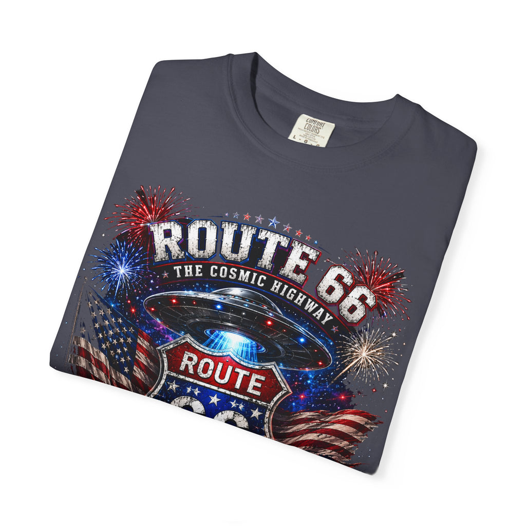 Route 66 Vintage Graphic T-Shirt — The Cosmic Highway Road Trip Tee