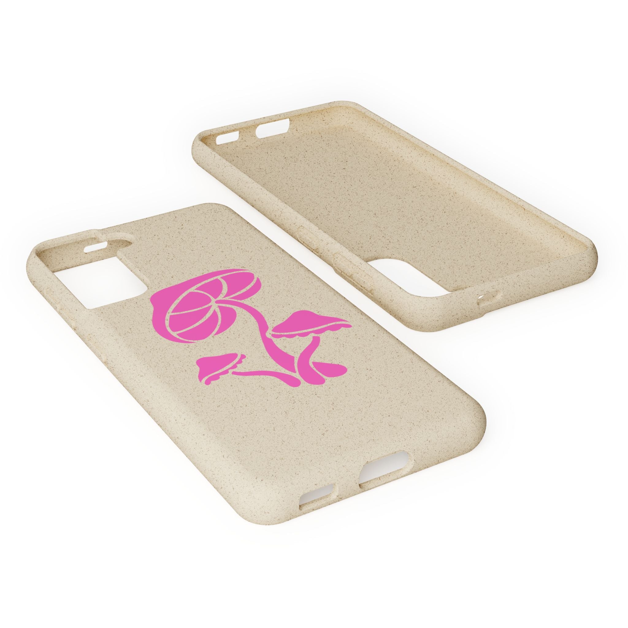 Eco-Friendly Phone Case with Pink Mushroom Design, Biodegradable Phone Cover, Sustainable Gift for Nature Lovers, Earth Day Gift, Cute Phone