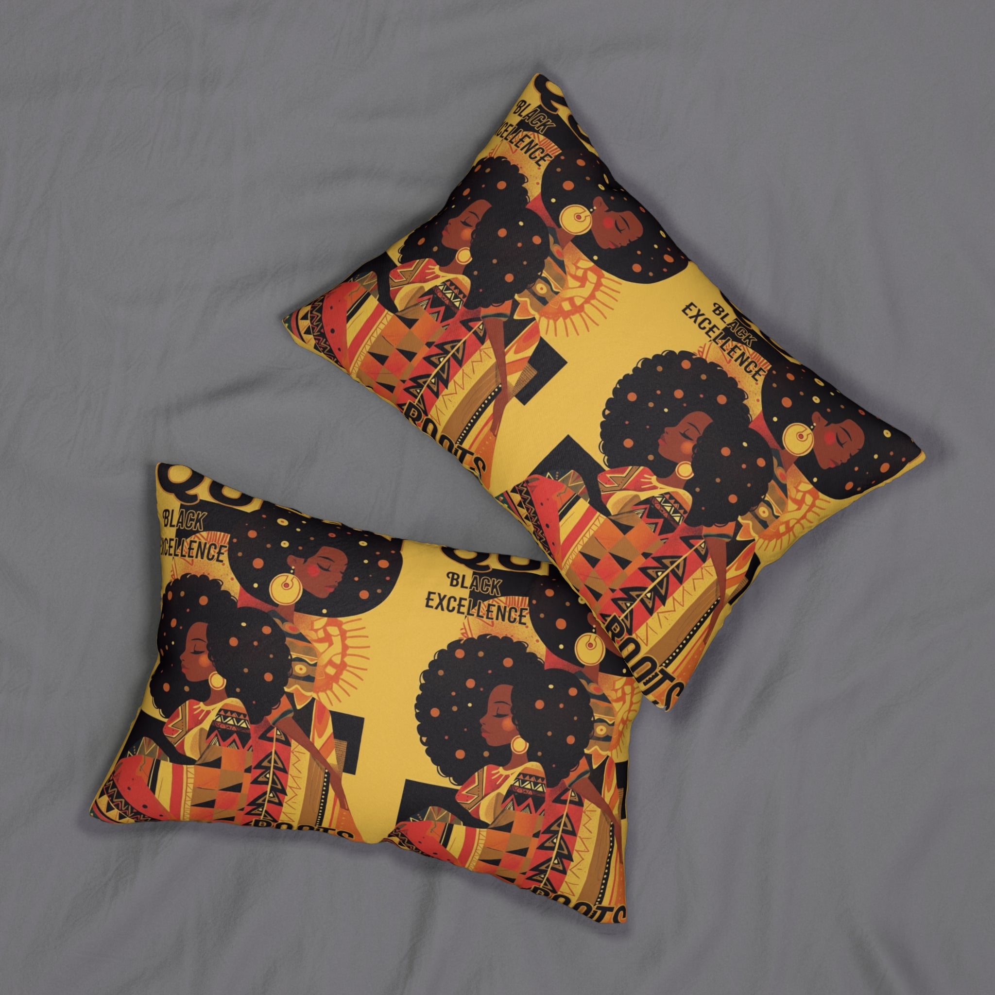 Afrocentric 'Black Excellence' Lumbar Pillow — Decorative Accent Cushion